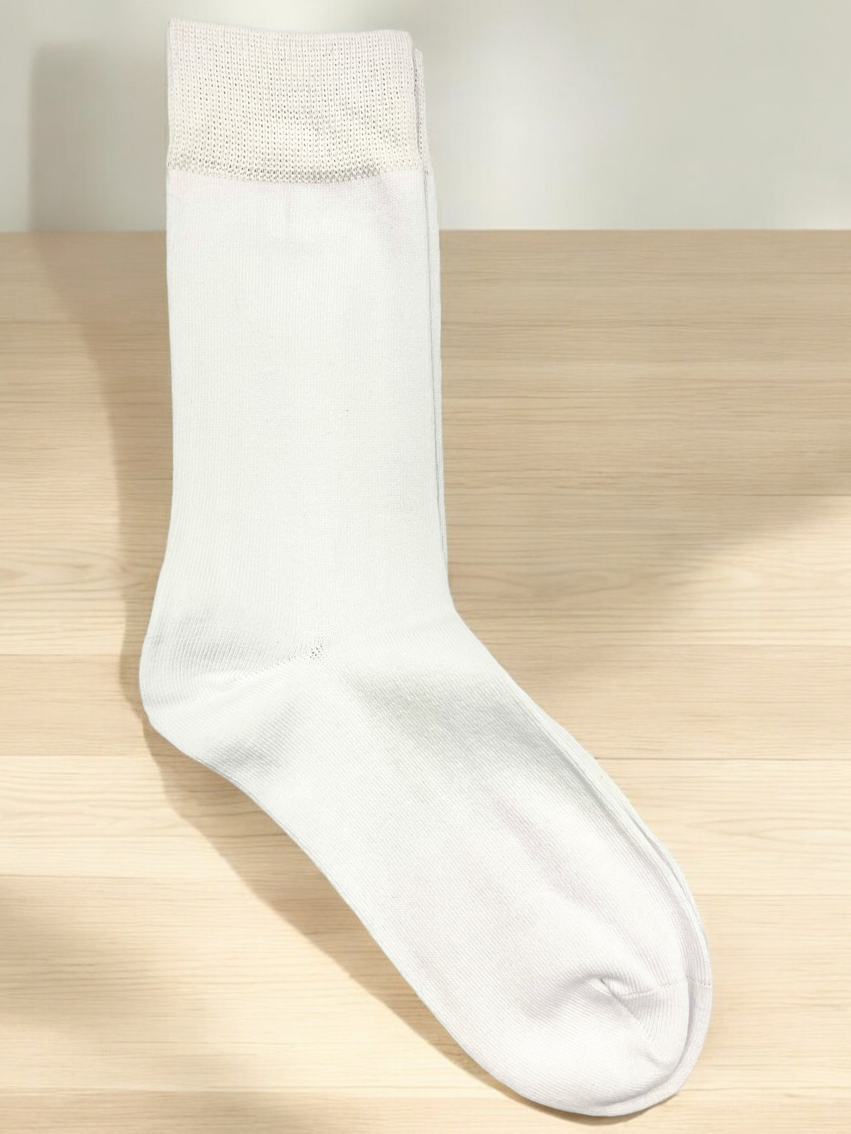 3Prs No Seam Pure Cotton Crew Socks Solid Quality Work Office School Casual