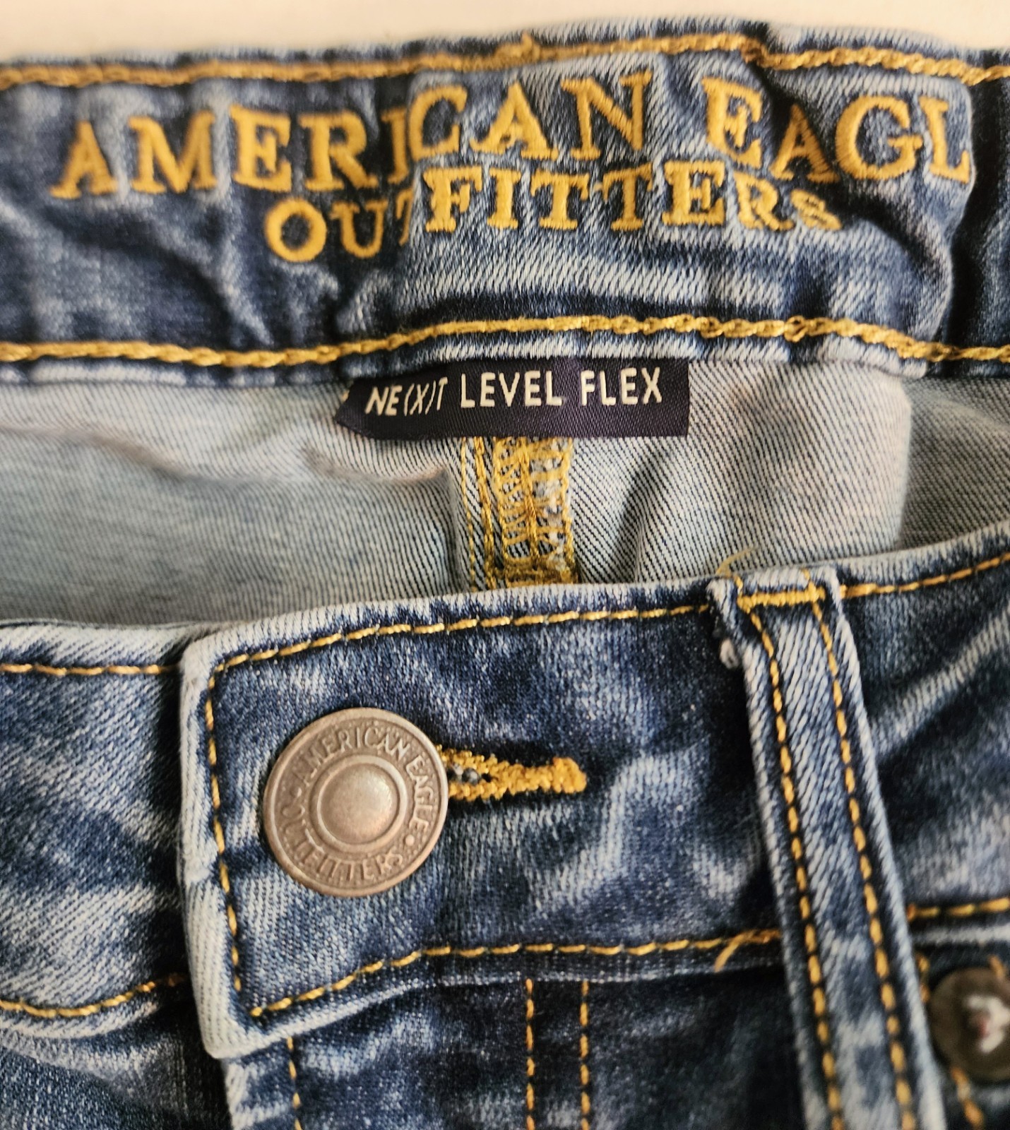 American Eagle Jeans Next Level Flex Slim Straight Medium Blue Size 31×32 Mens