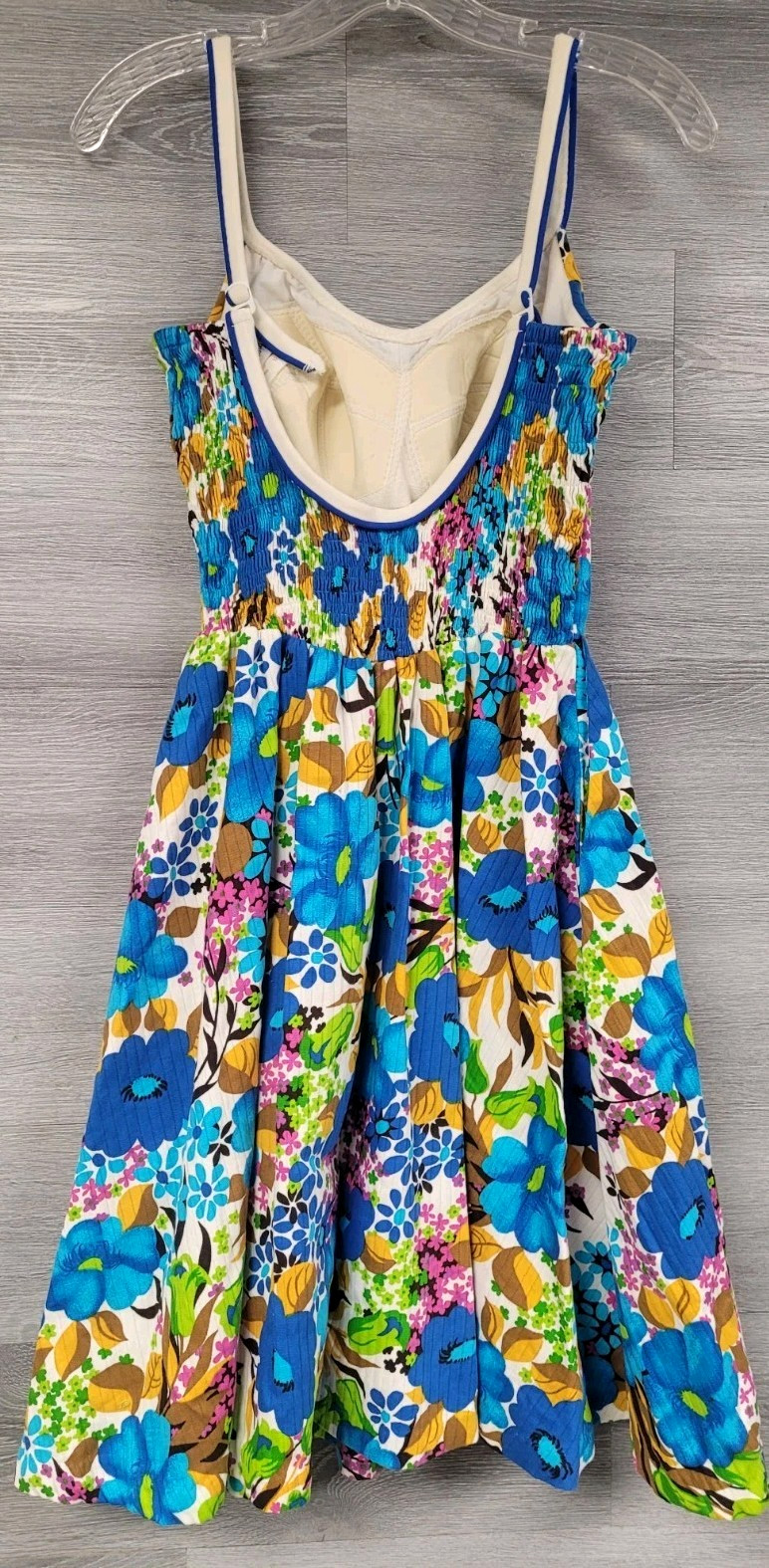 VINTAGE 60s SWIM DRESS DEWEESE DESIGN SWIM & SUN FASHIONS MOD FLORAL BEACH XS