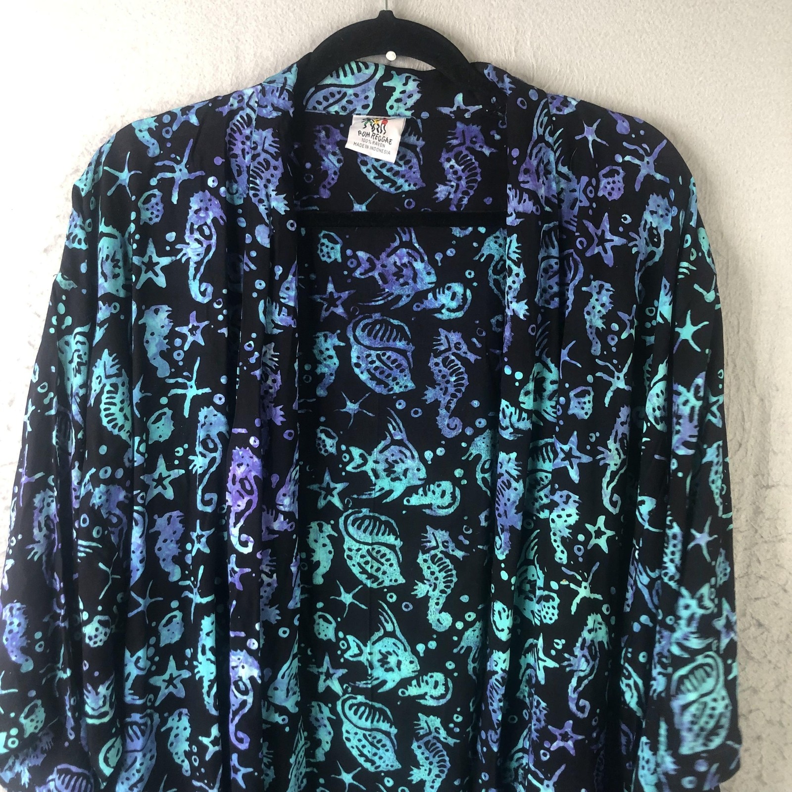 Sea Horse Topper Womens One Size Multicolor Tropical Ocean Beach Resort Cruise