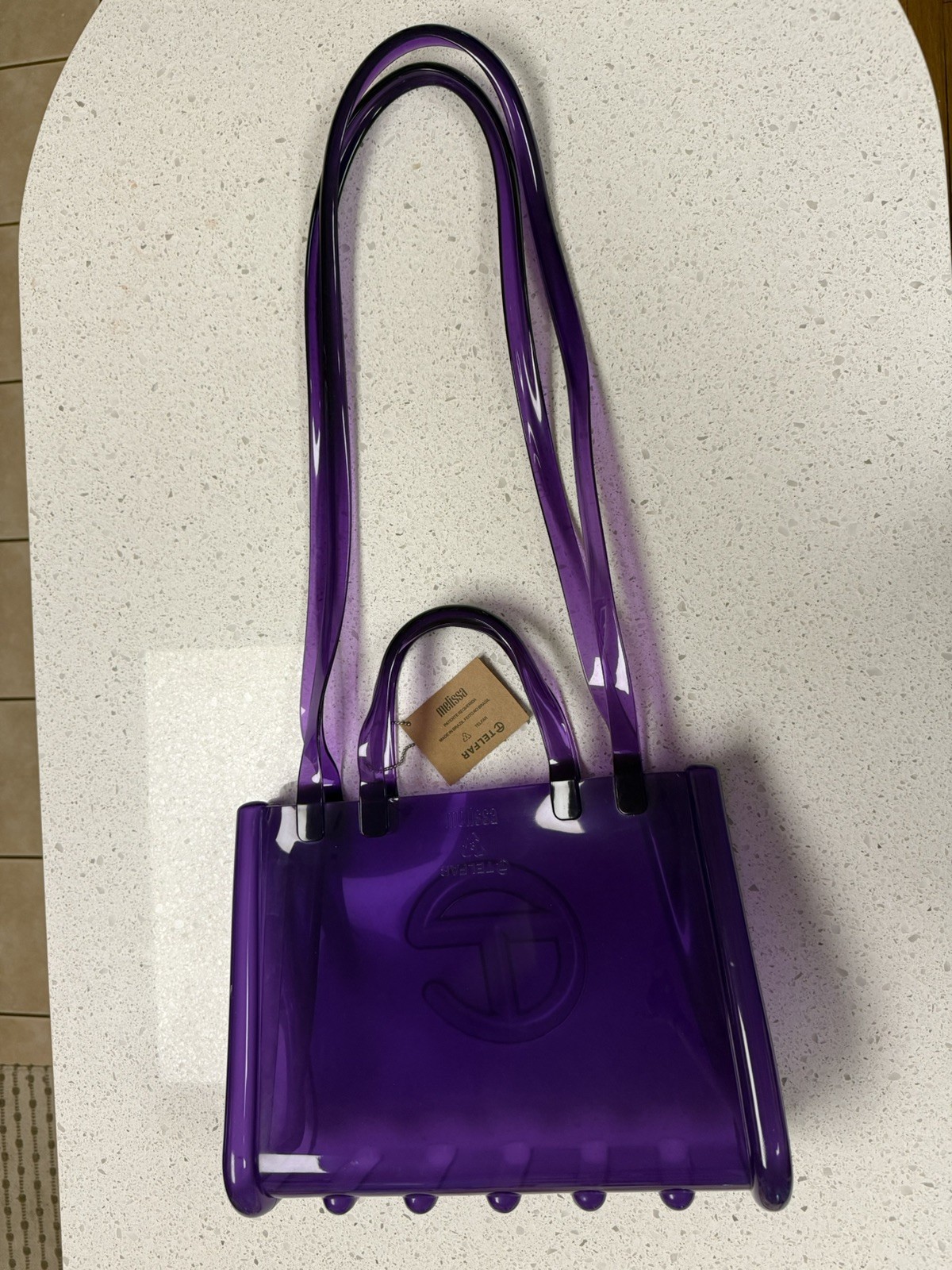 Telfar x Melissa Jelly Shopping Bag — Medium — Purple — NWT Authentic