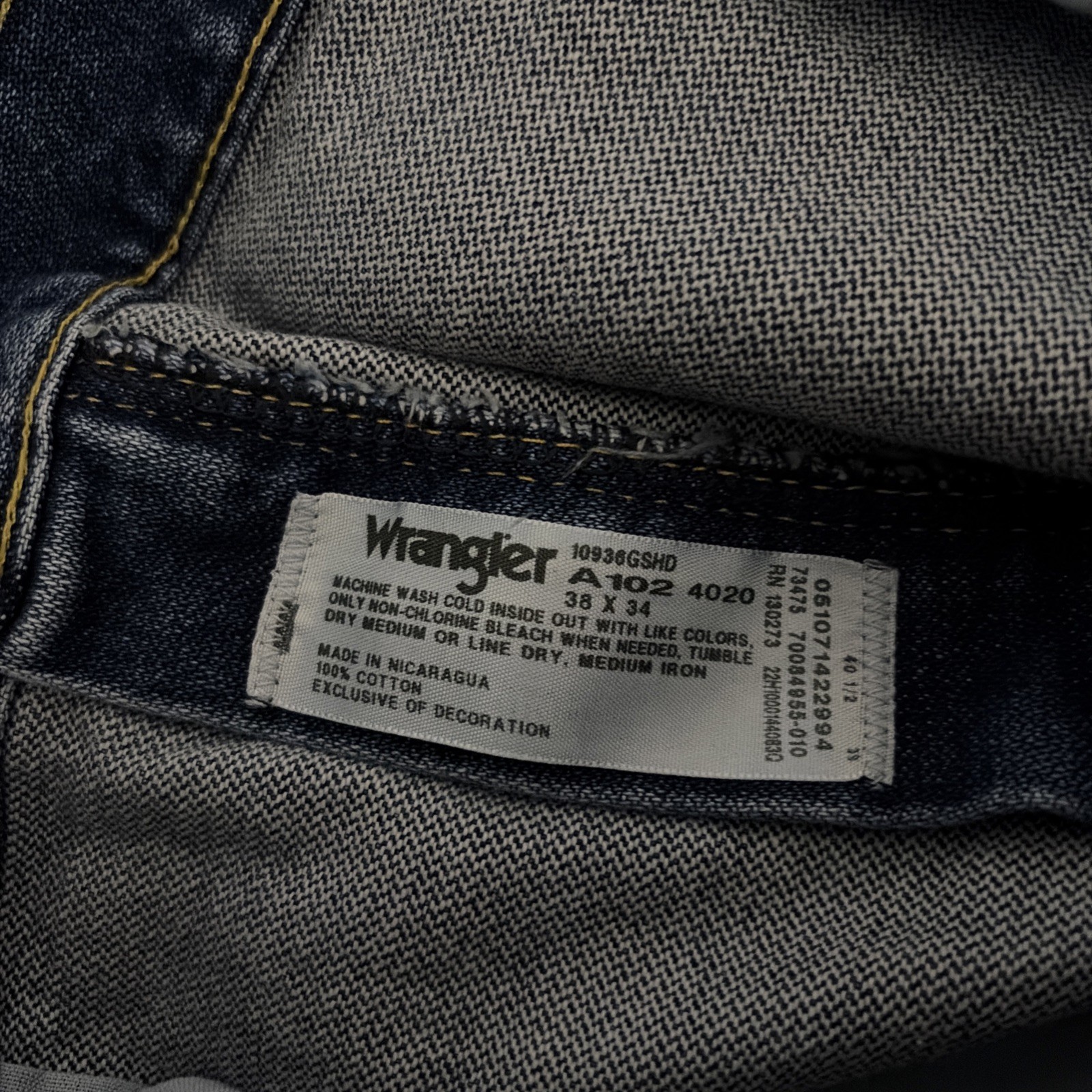 Wrangler George Strait Collection Jeans Men’s 38×34 Western 10936GSHD Dark Wash