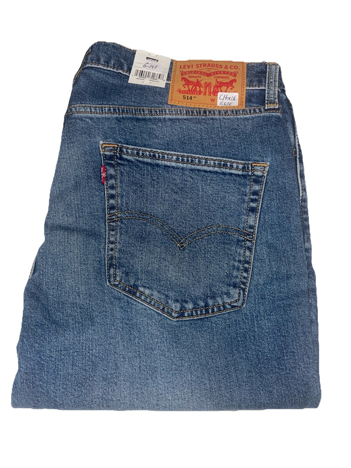 Levi 514 Flex Straight-Fit Stretch, BLUE DARK WASH, Choose 36X29, 36X34
