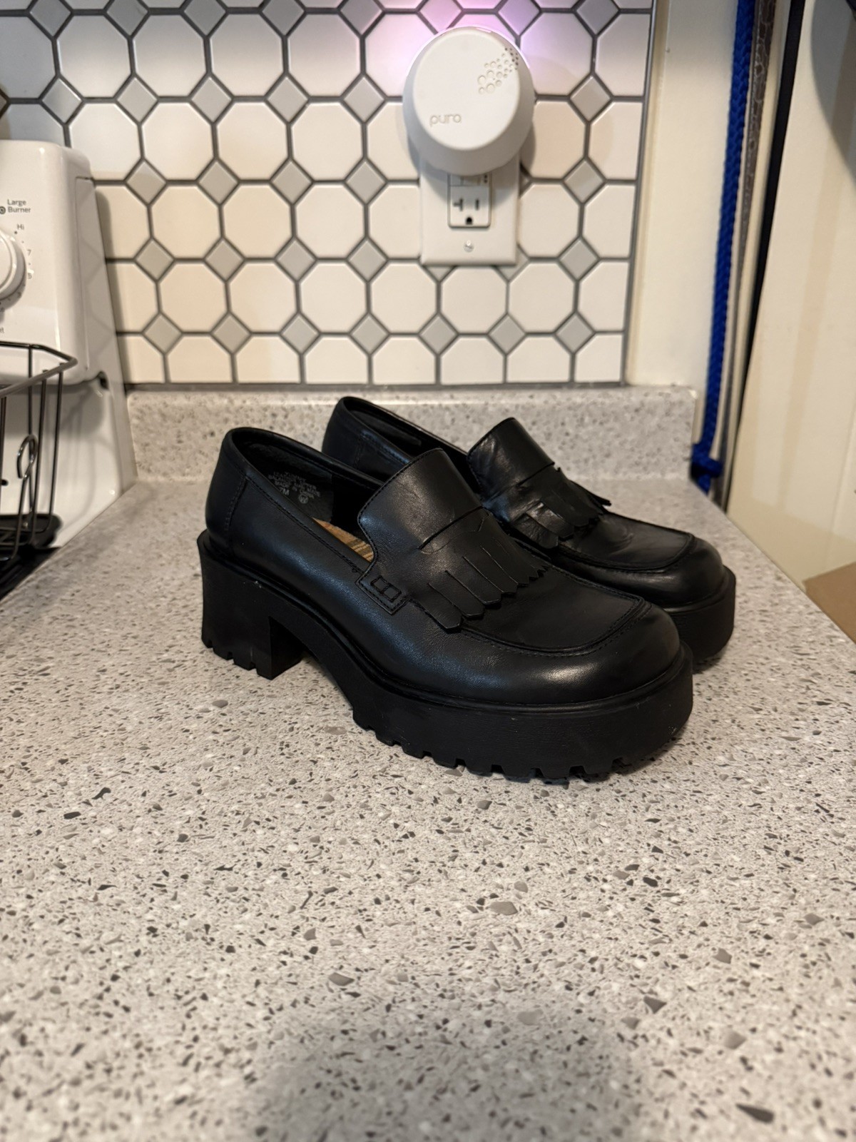 Mudd Brown Chunky Heeled Platform Loafers Vintage 90s Y2K Size 7 Women