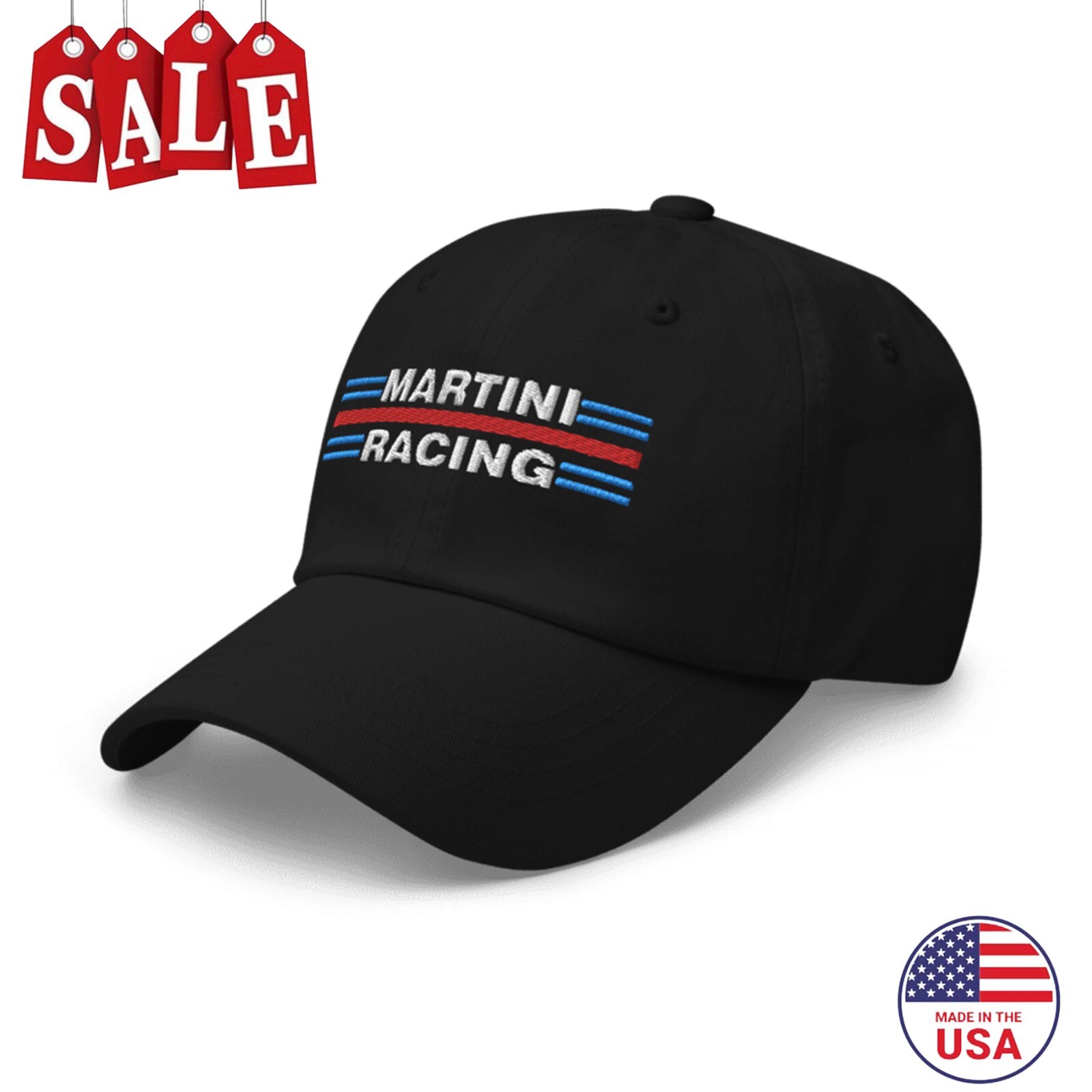 Martini Racing Embrodiery Logo Black Adjustable Classic Dad Hat