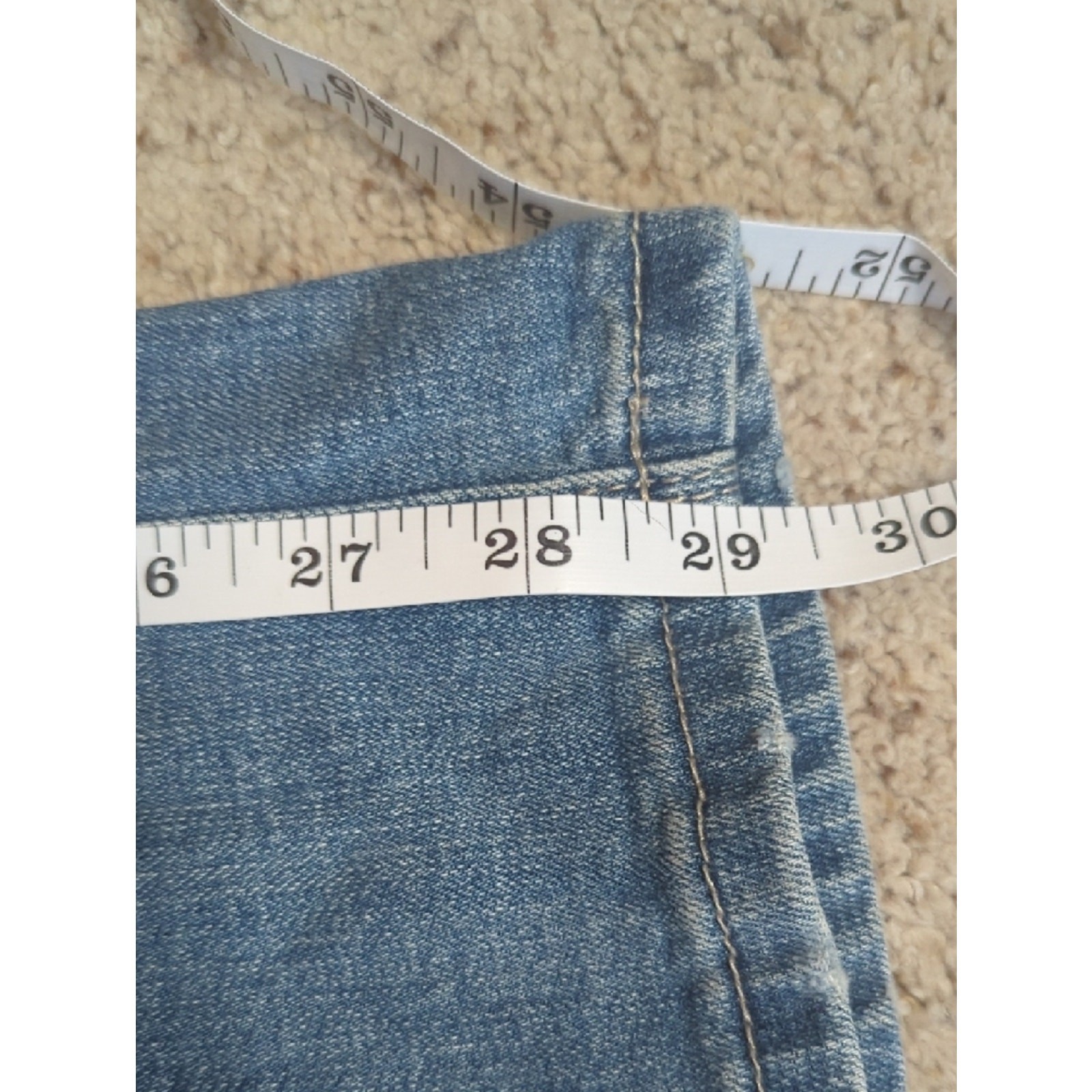 The Limited Light Wash Patchwork Straight Leg Jeans Distressed Denim