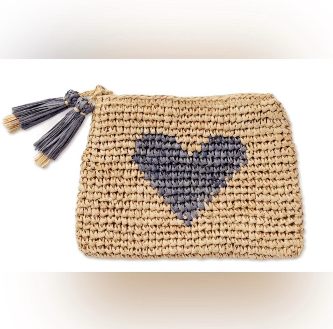 Aerin raffia pouch. NWOT. Measurements in pictures.