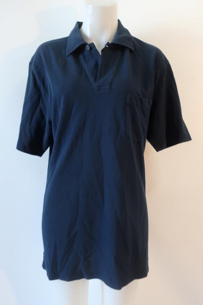 Mens Loro Piana Teal-Blue (Item- 55) Cotton Pocket Pique Polo Shirt XL