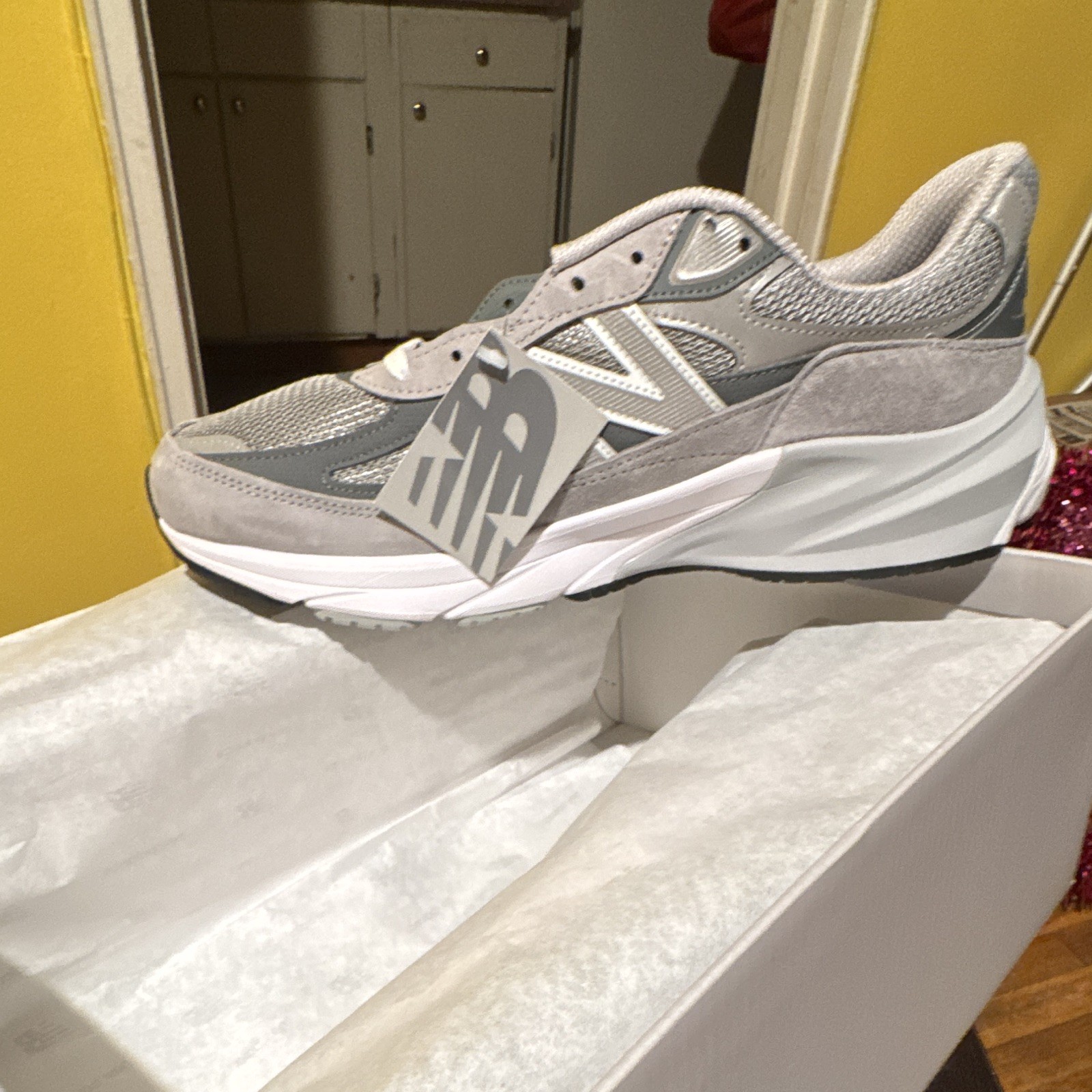 New Balance 990v6 Made in USA M990GL6 Castlerock Gray Suede Mesh Low Top