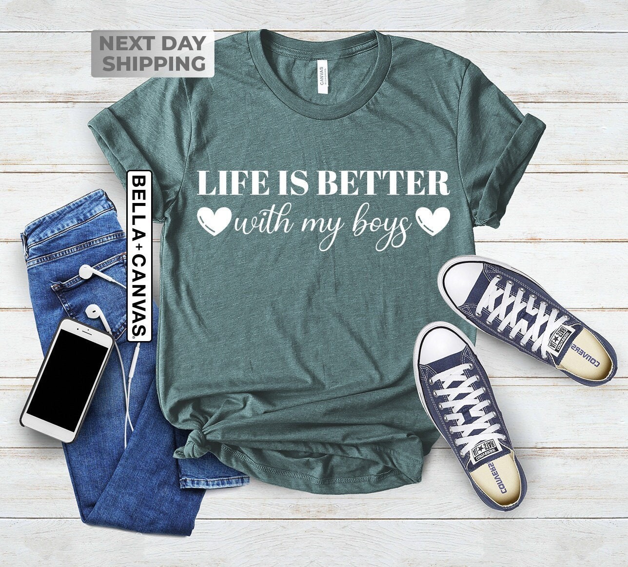 Life is Better With My Boys Shirt Mom of Boys Shirt Mom of Boys Crewneck Mom of