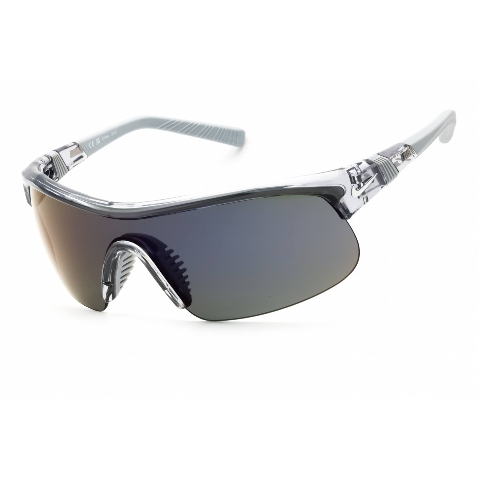 Nike Unisex Sunglasses Shiny Wolf Grey Shield Half Rim Frame SHOW X1 DX6520 065