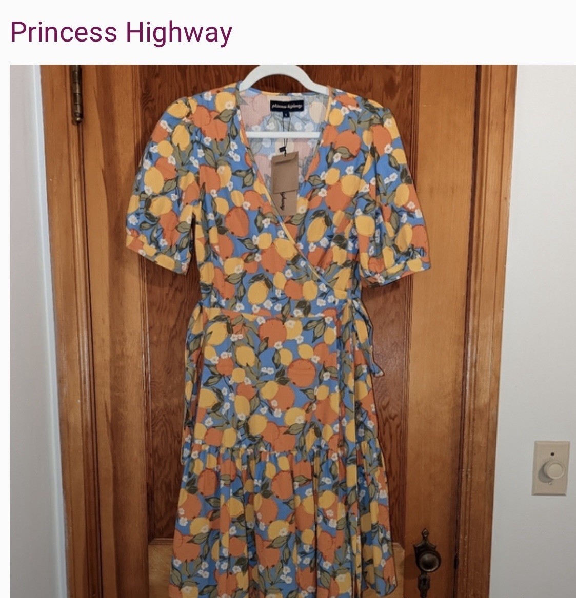 Pretty Sweet & Versatile PRINCESS HIGHWAY Citrus Floral Wrap Dress Size 16