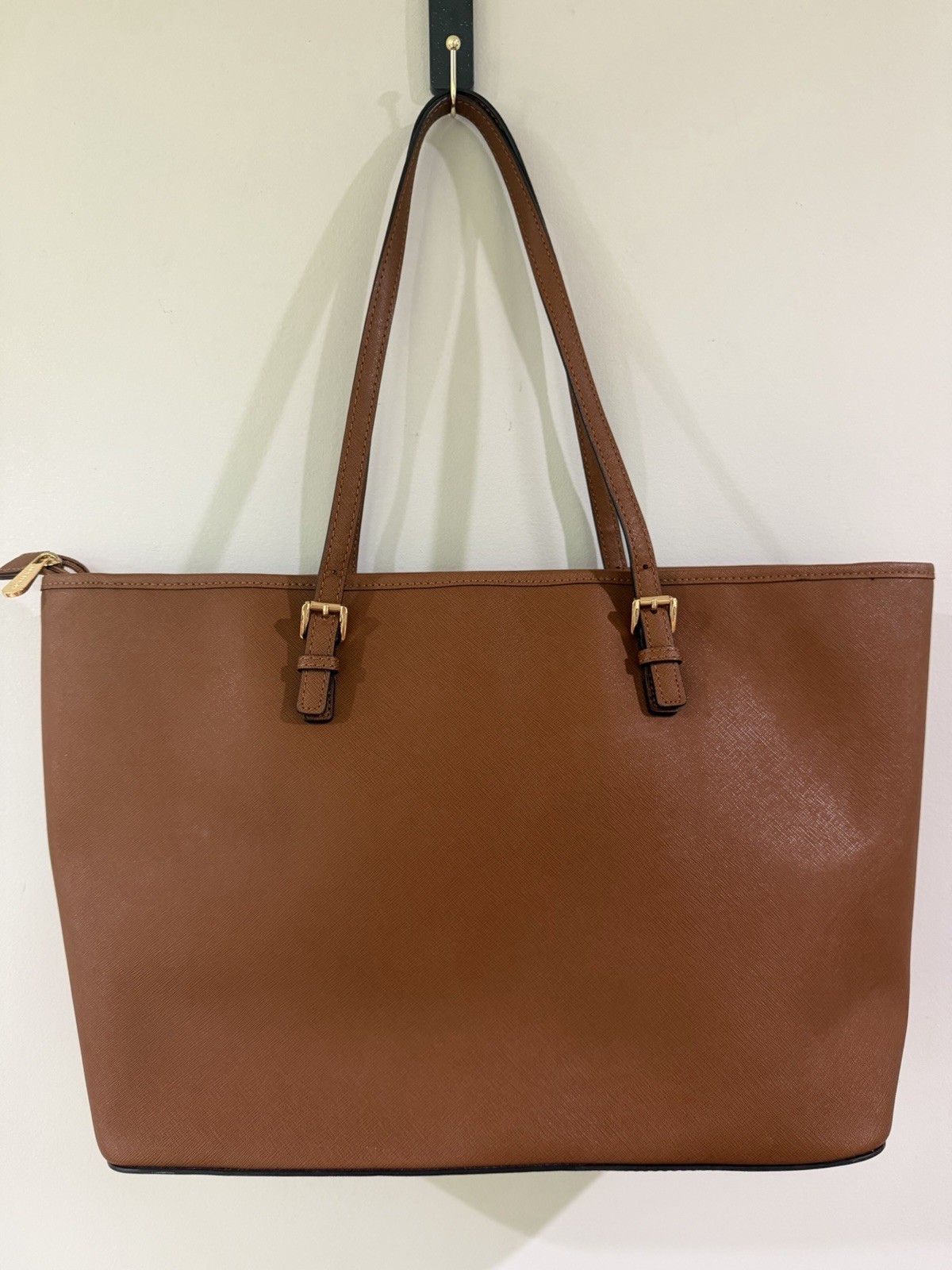 MICHAEL KORS SAFFIANO LEATHER TOTE BAG Large Brown