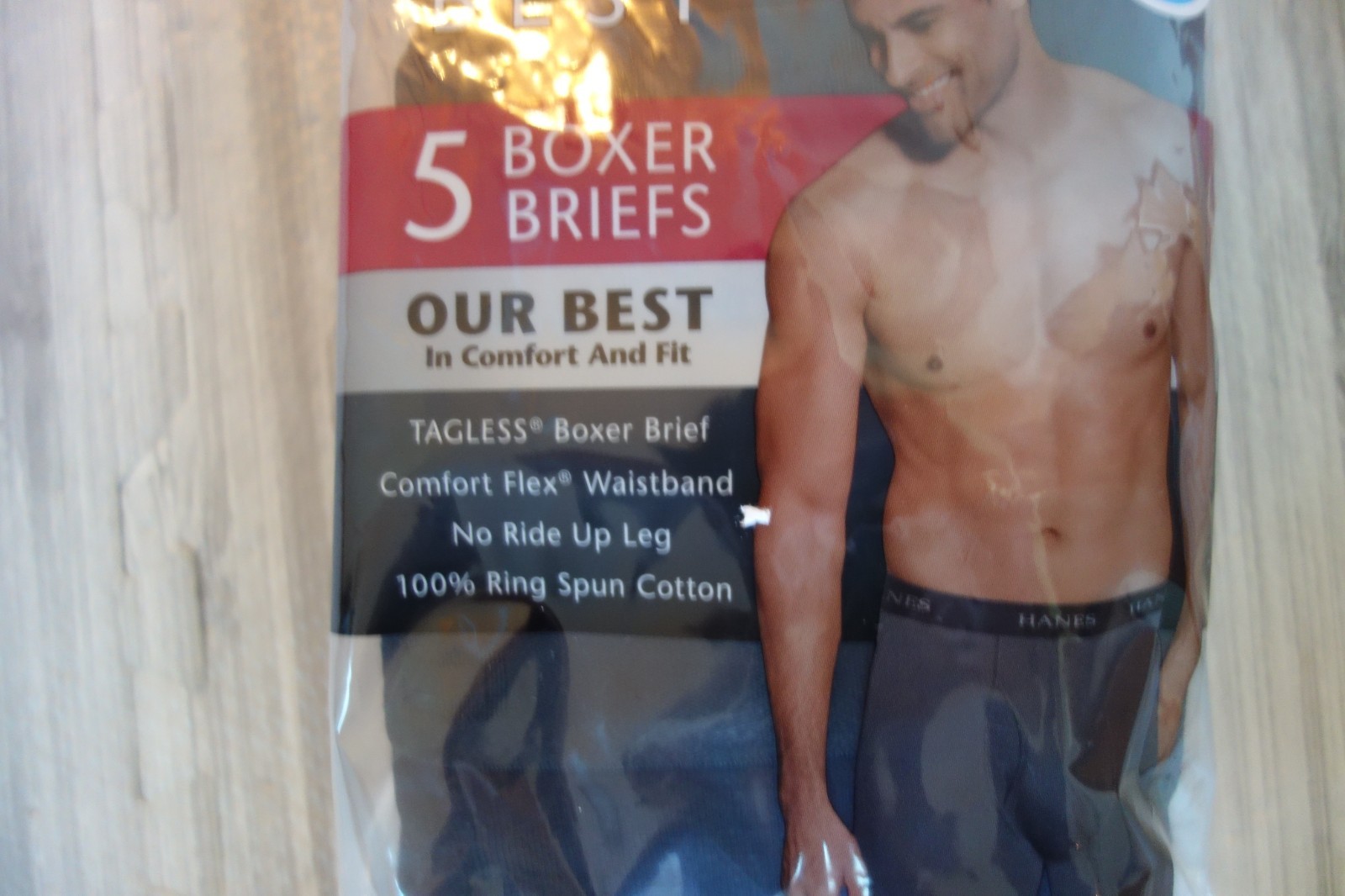 Hanes Best Tagless Boxer Briefs Size 2X 44-46 Gray & Black Pack of 5 Pair
