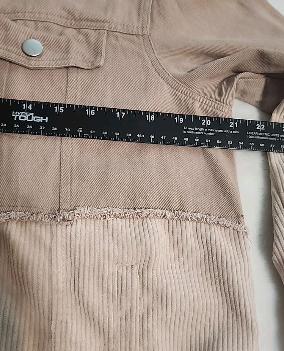 bohme shirt/jacket distressed Fringe Corduroy~ Blush Women’s Sz L WESTERN Cotton