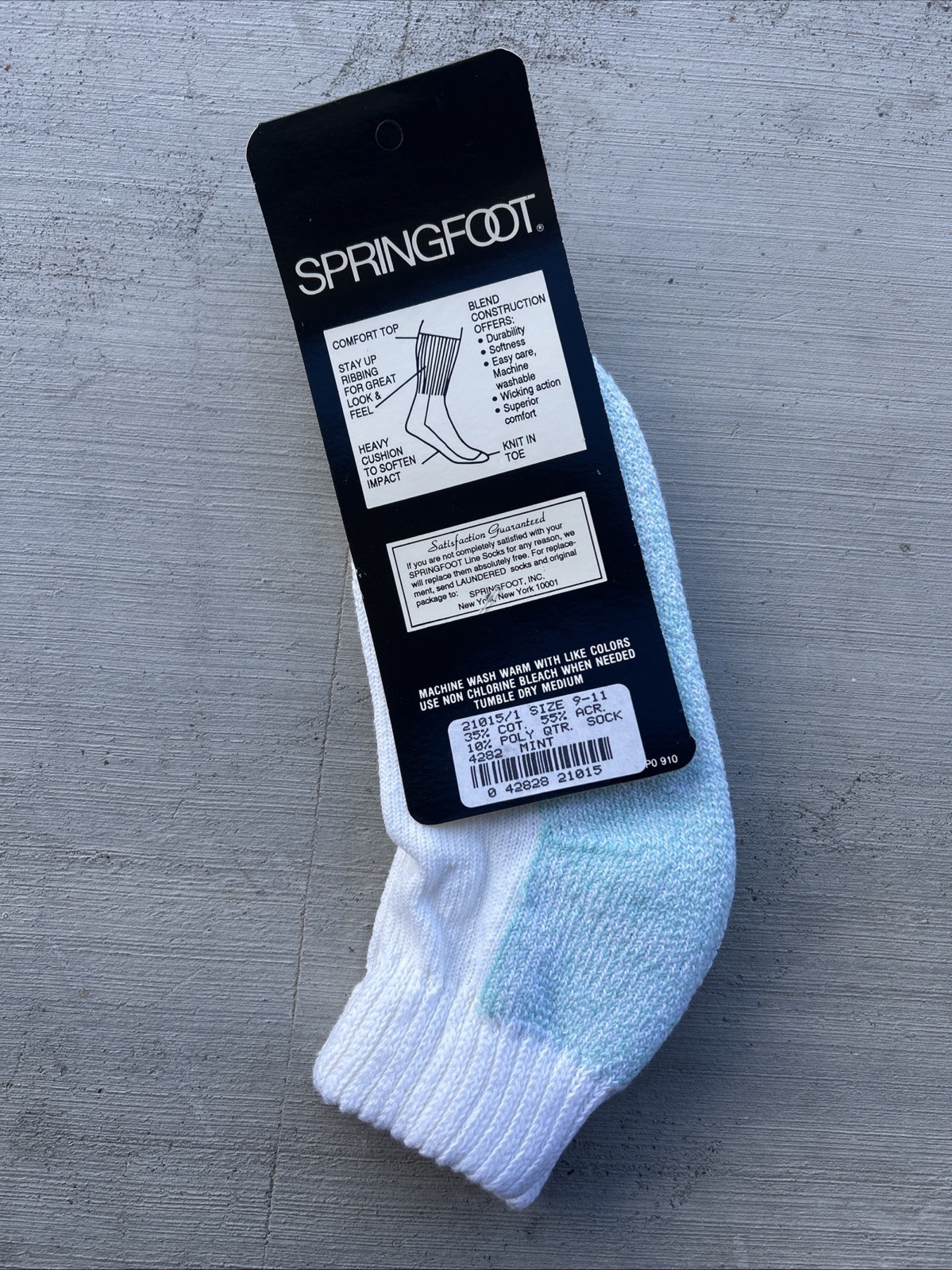 VTG Socks Acrylic Springfoot 9-11 NOS 90s Running Cushioned Quarter USA Low Cut.