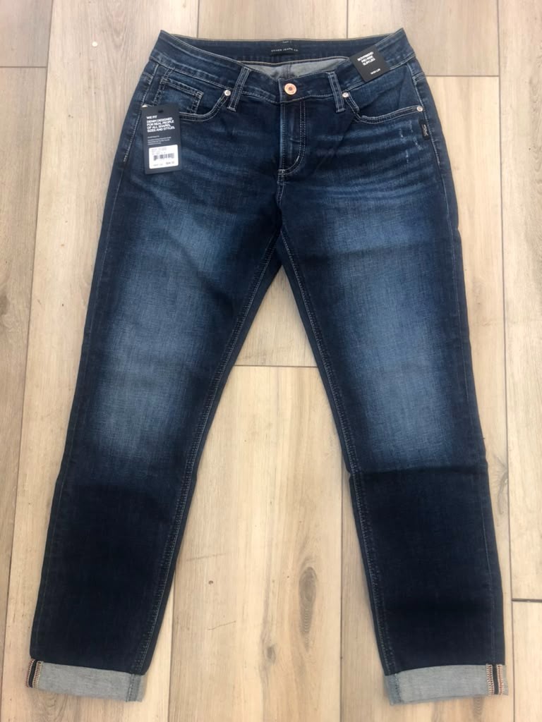 Silver Jeans Co. Women’s Chelsea Boyfriend Mid Rise Slim Leg Jeans 30W x 29L