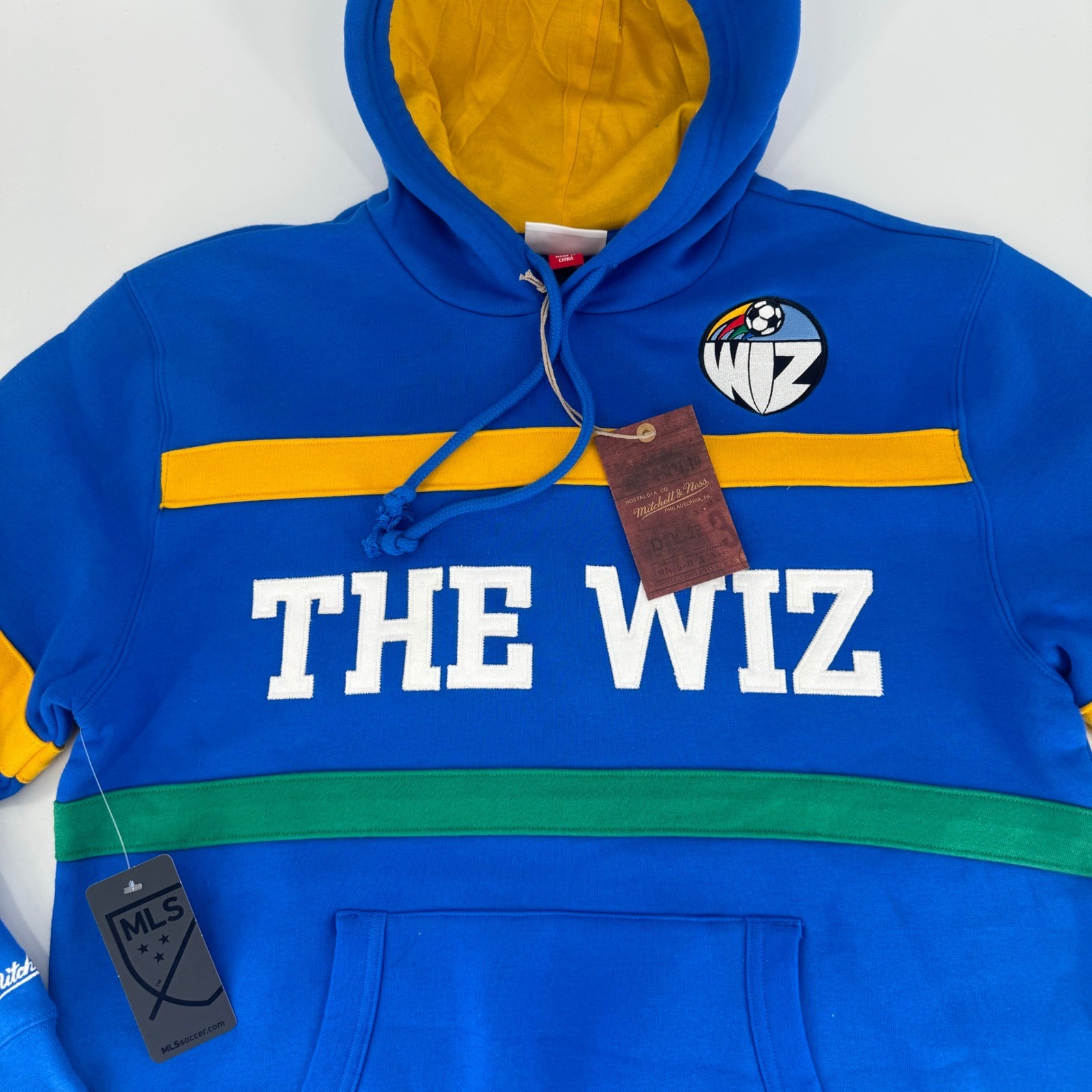 Mitchell & Ness Kansas City Wiz MLS Hooded Sweatshirt Blue Yellow Men’s Large