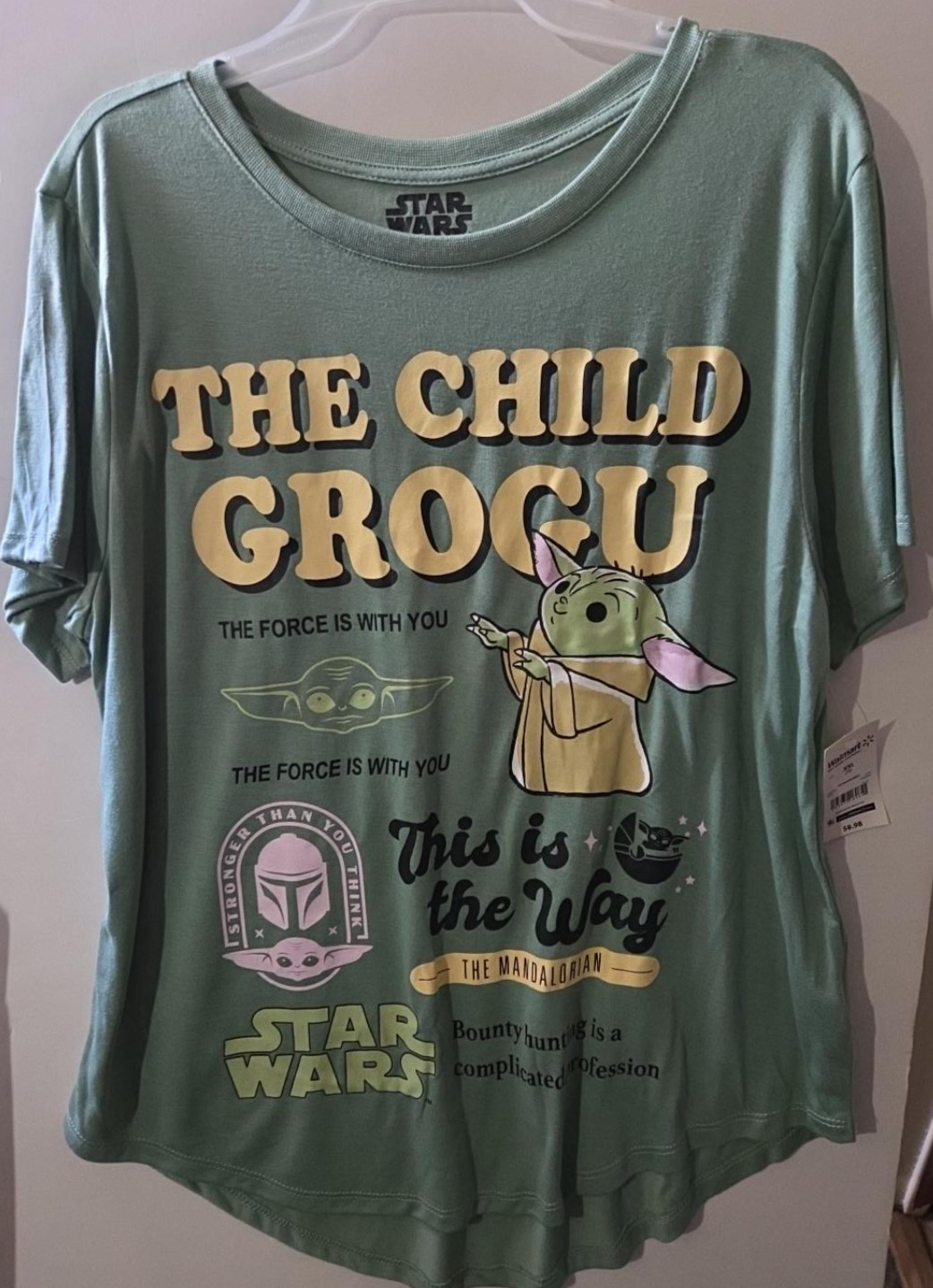 Star Wars The Mandalorian Grogu XL Women’s Graphic T-Shirt Olive NWT