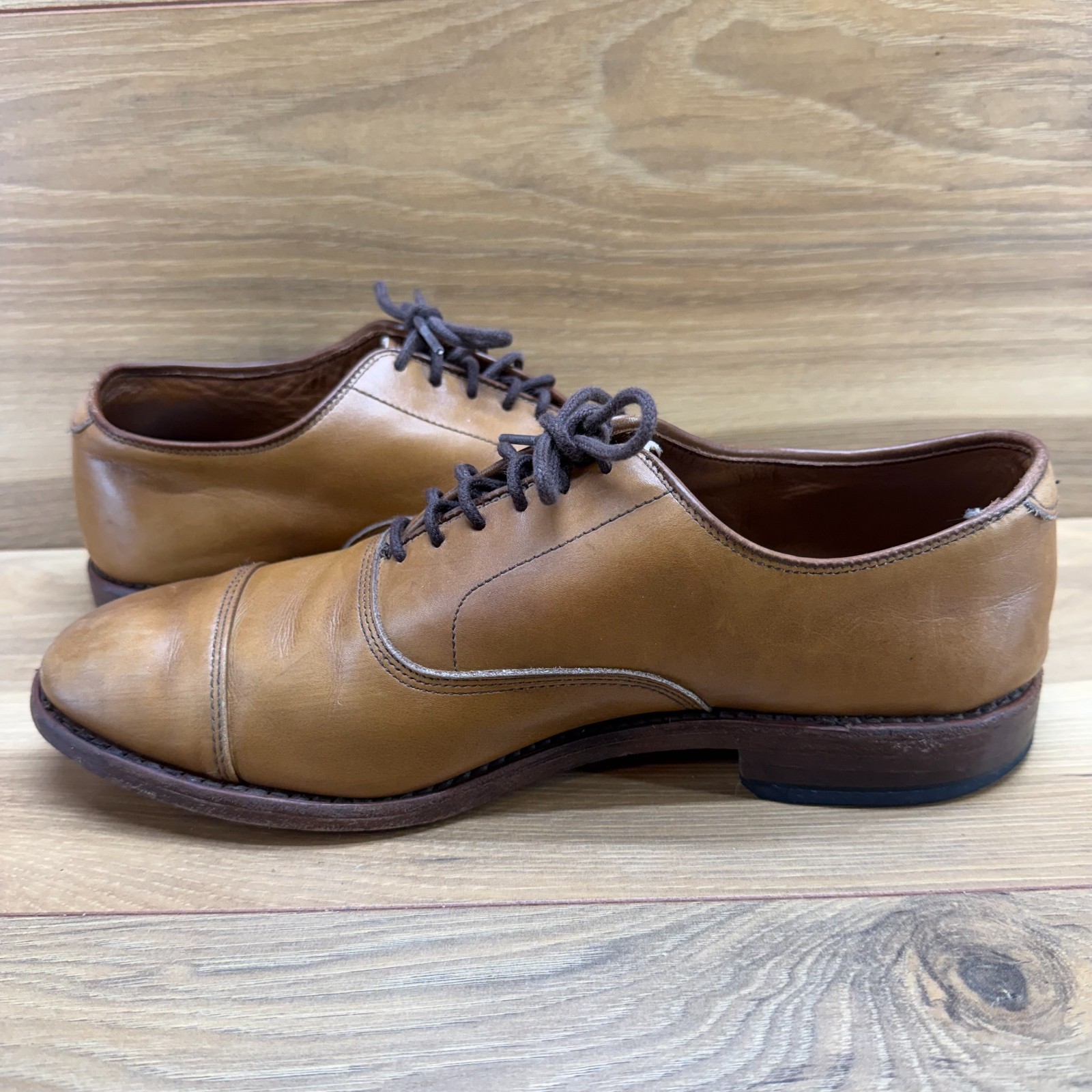 Allen Edmonds Park Avenue Walnut Oxfords Mens 7.5 E Walnut Leather Cap Toe Bench