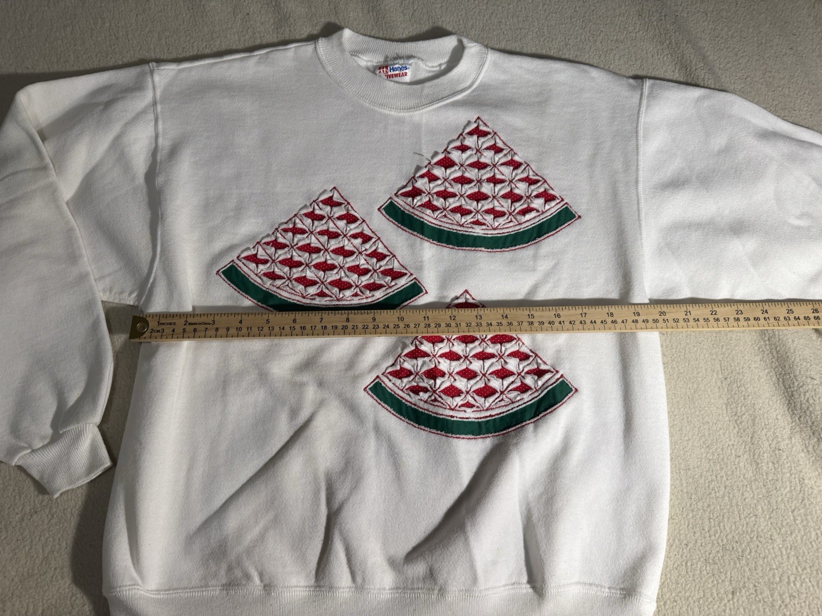 Vintage 90s Sweatshirt Watermelon Collage Sweatshirt Grunge Punk Ugly Old Lady L