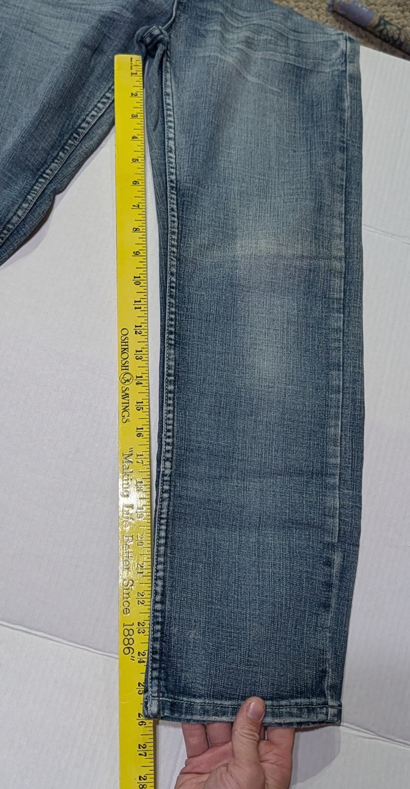 FLY PAPER Straight Mid Rise Med Wash Blue Denim Jeans Women’s Size 14