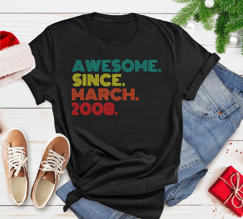Awesome Since Custom Month Year Comfort Tee Birthday Gift Shirt Top