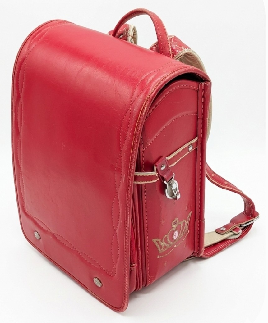 Japanese Randoseru Princess Crown Heart School Backpack A4 Flat File Size Pink