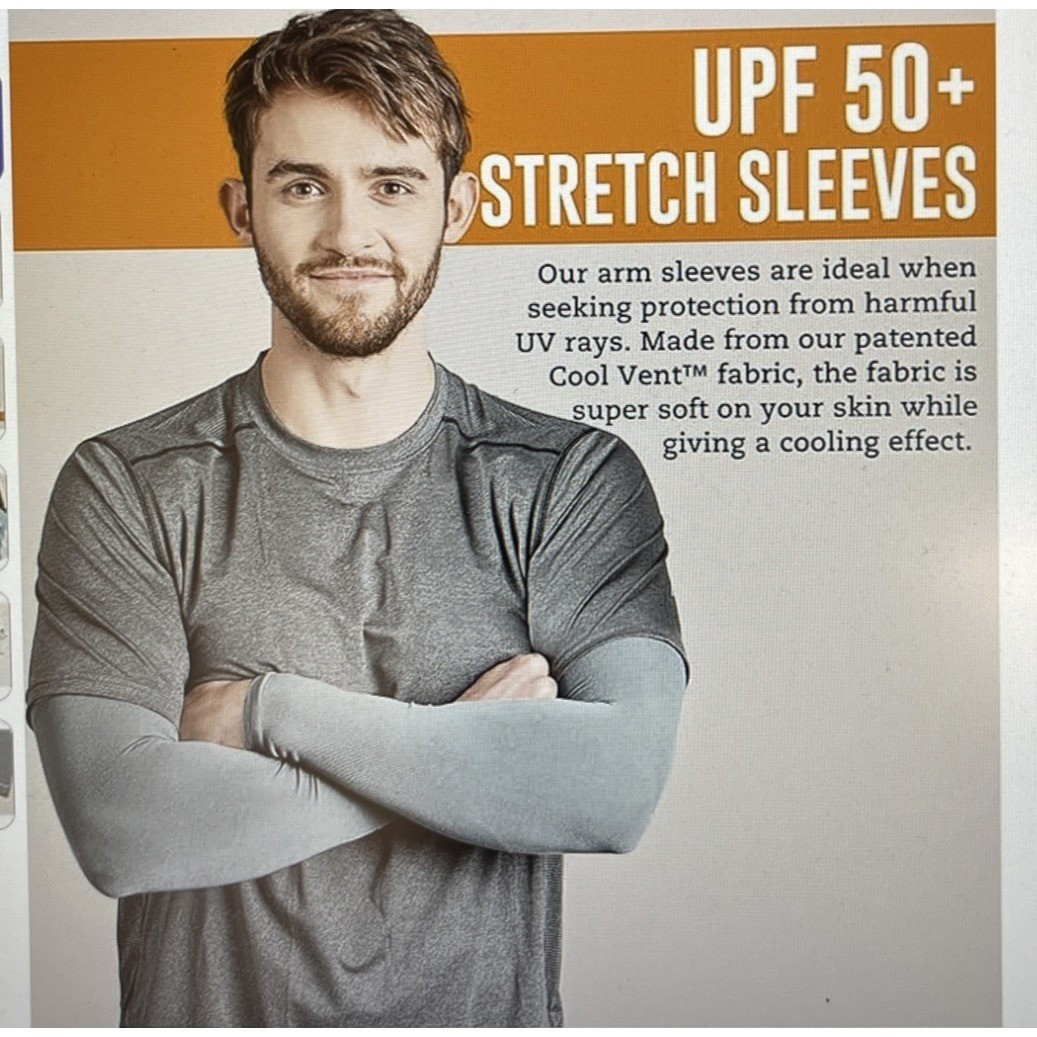 2 Pack UPF 50+ Sun Sleeves Cooling Fabric Compression Arm Sleeves Gray