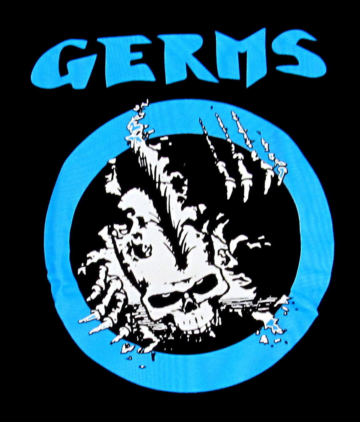 The GERMS T-shirt Punk Rock Skeleton Tee Adult Men’s Black New