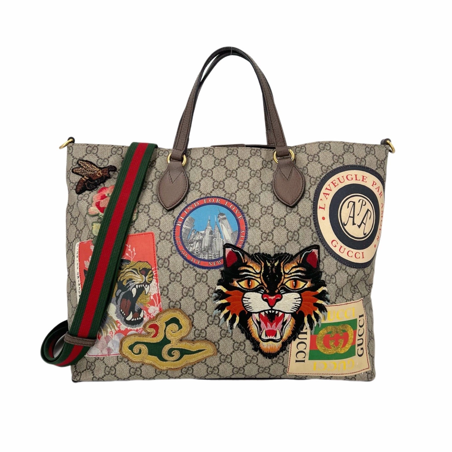 Gucci Soft GG Supreme Monogram Courrier Medium Crossboy Tote