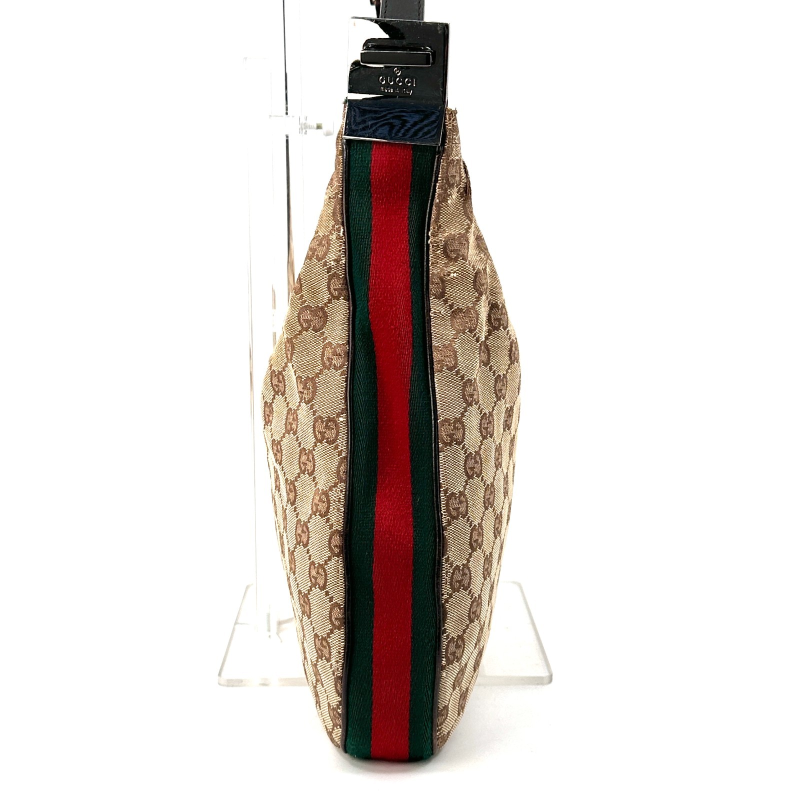 Gucci Sherry Line GG Canvas Leather Shoulder Bag 001.3341 Brown Authentic