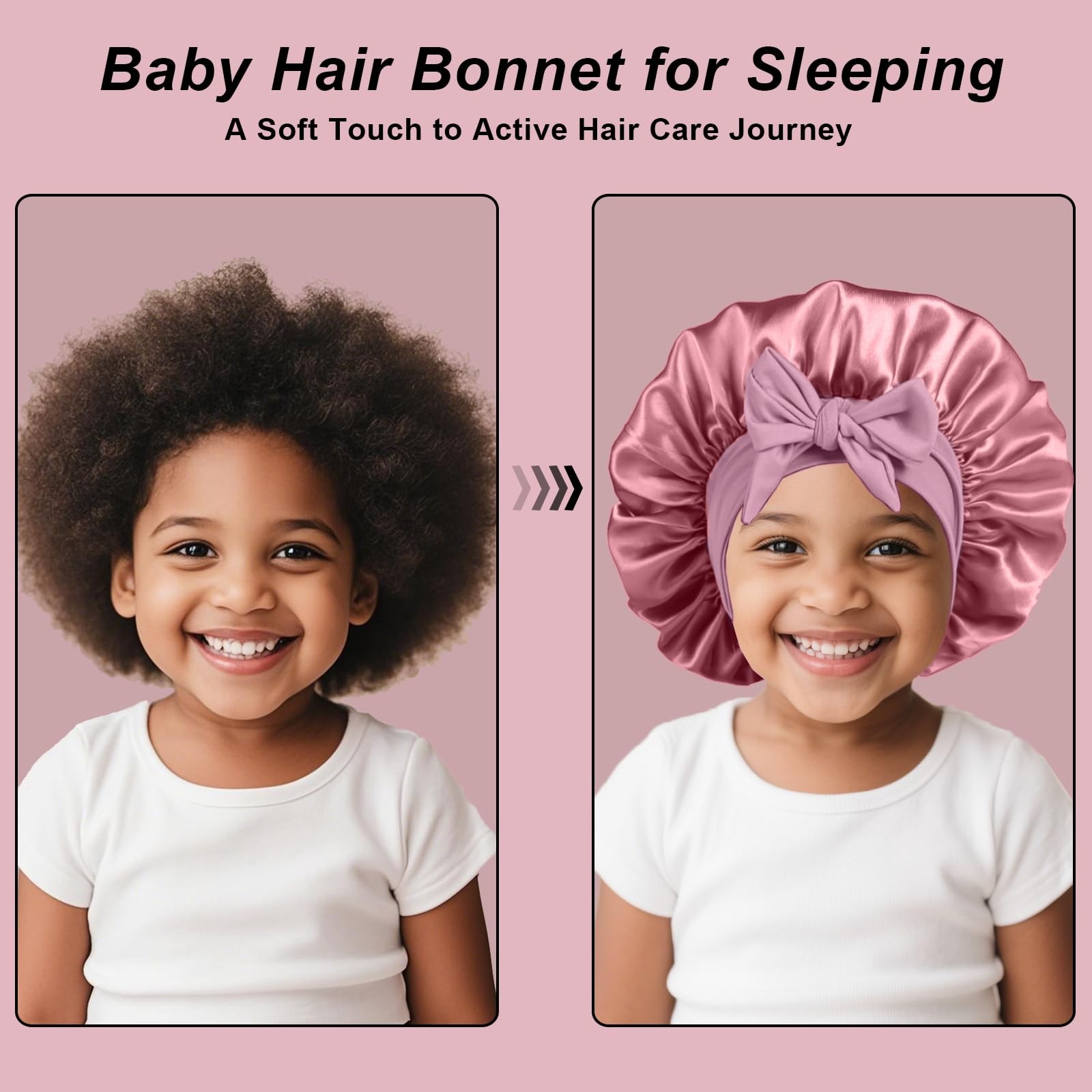 3 Pack Kids Silk Satin Bonnets Toddler Caps for Sleeping Curly Hair Boys Girls..