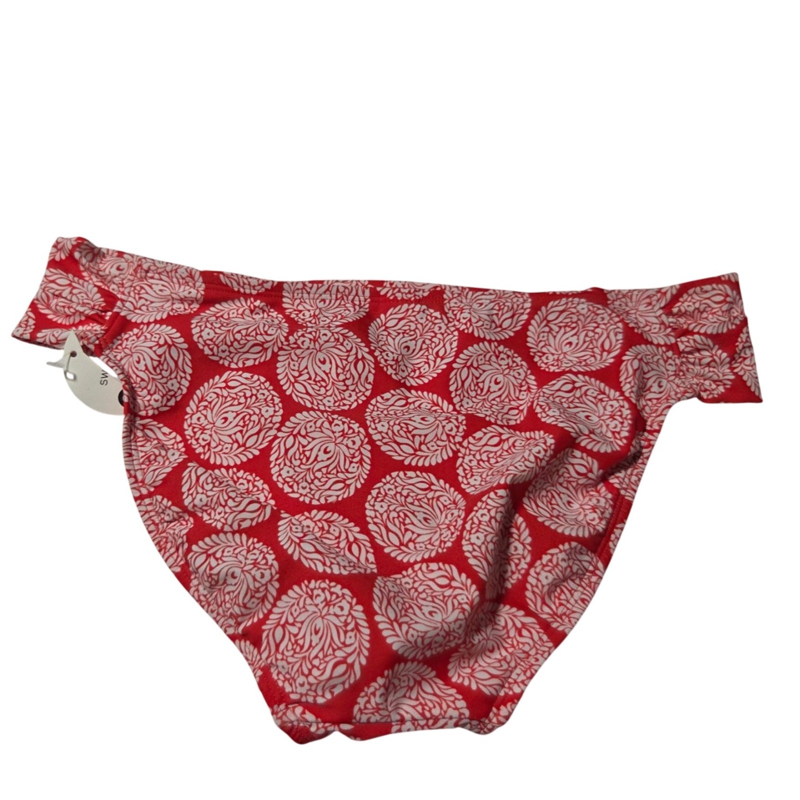 Stylus High Waist Bikini Bottoms Size Medium Red White Swimsuit Swimwear Beach