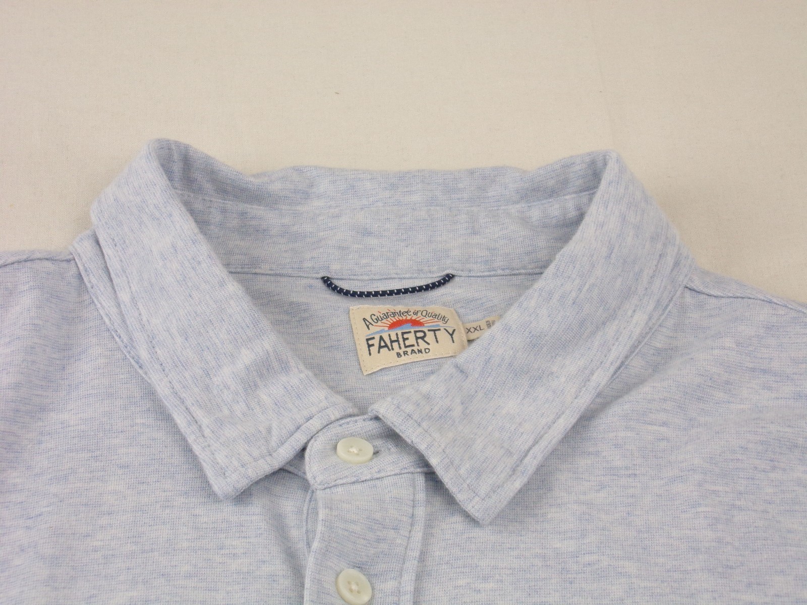 Faherty Movement Polo Shirt 2XL Blue Stretch 3 Button Placket MKC0115
