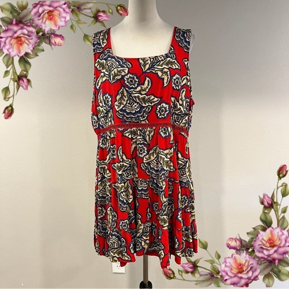 Maurices sleeveless paisley Floral plus size mini Dress size 1X
