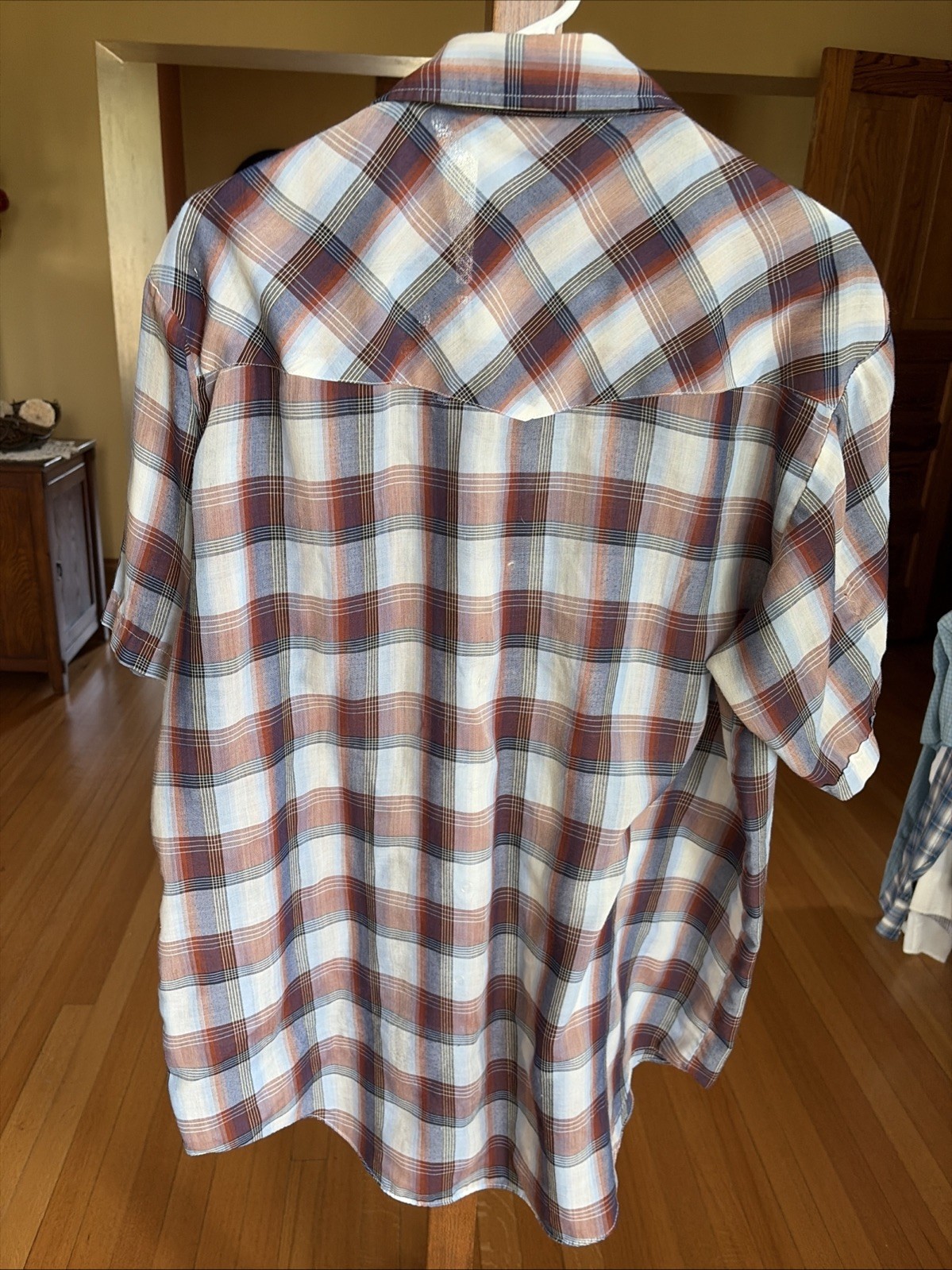 Various Artists Plaid Western Short sleeve Pearl Snap Men’s Shirt Size XL