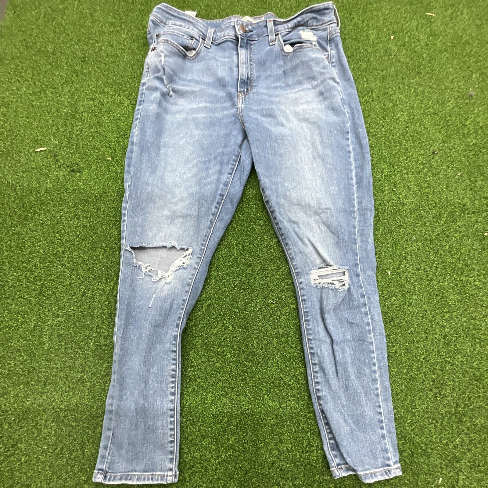 Levi’s 721 High Rise Skinny Blue Distressed Cotton Jeans W33 L28