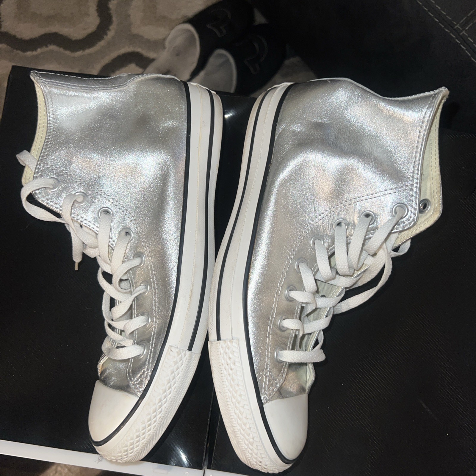 New NIB Womens Converse CTAS HI Metallic Granite Casual Sneakers Shoes Size 9.5