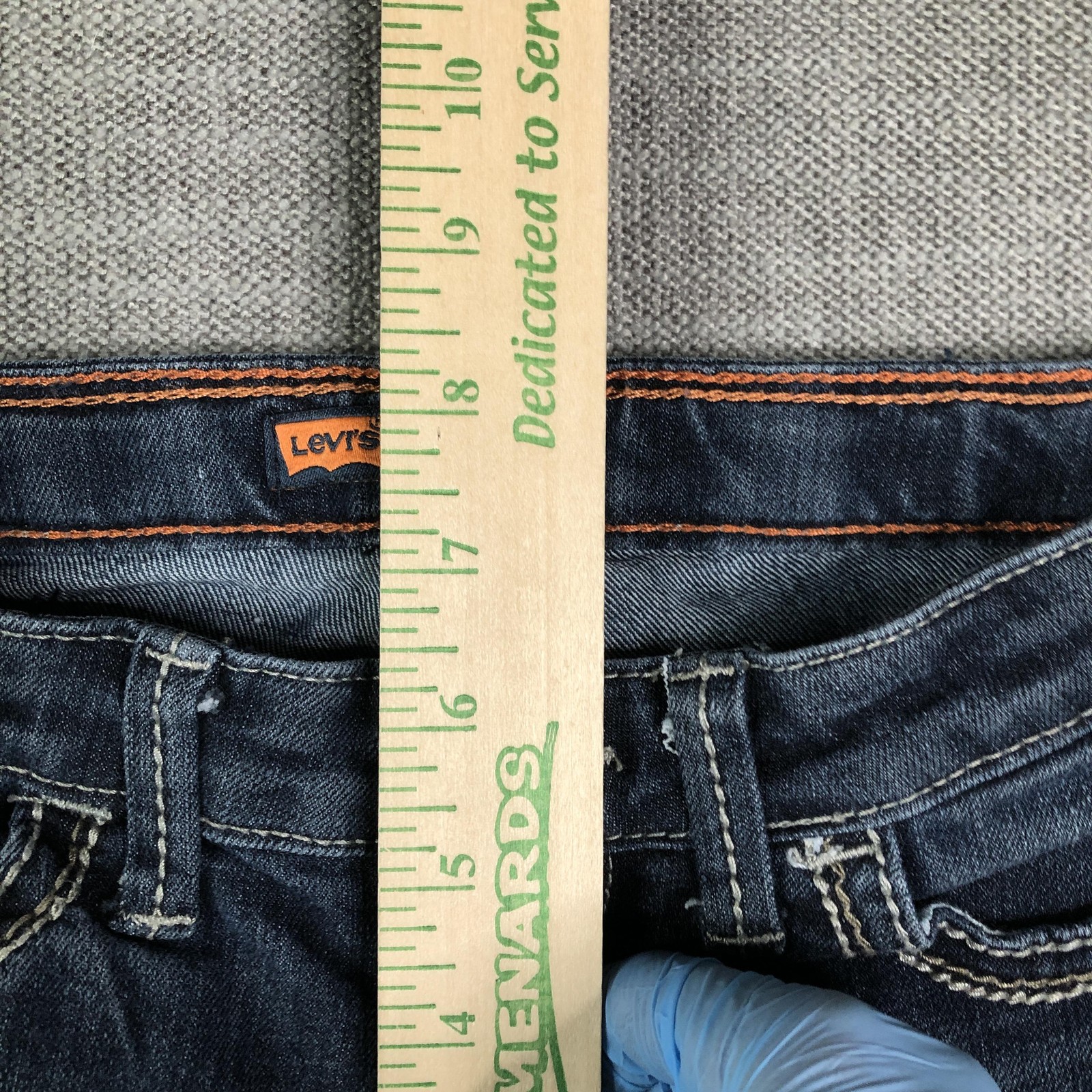 Levis Jeans Girls 12 Slim Blue Bootcut Embroidered Flap Pocket Stretch Denim