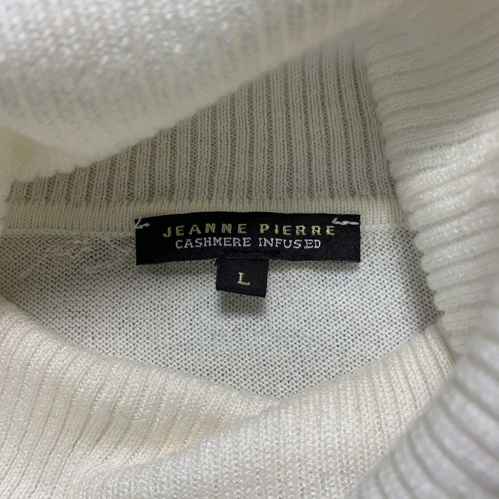 Jeanne Pierre Sweater Womens Large Top Cashmere White
