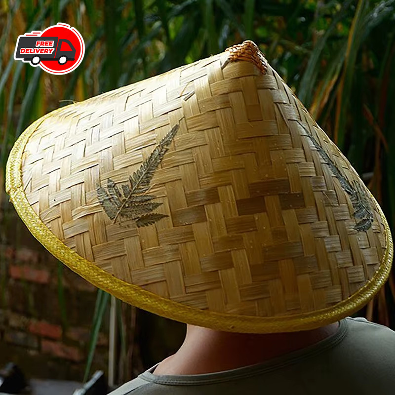 Chinese Oriental Coolie Straw-bamboo Sun Hat Farmer Rice Hat Fishing Sunshade
