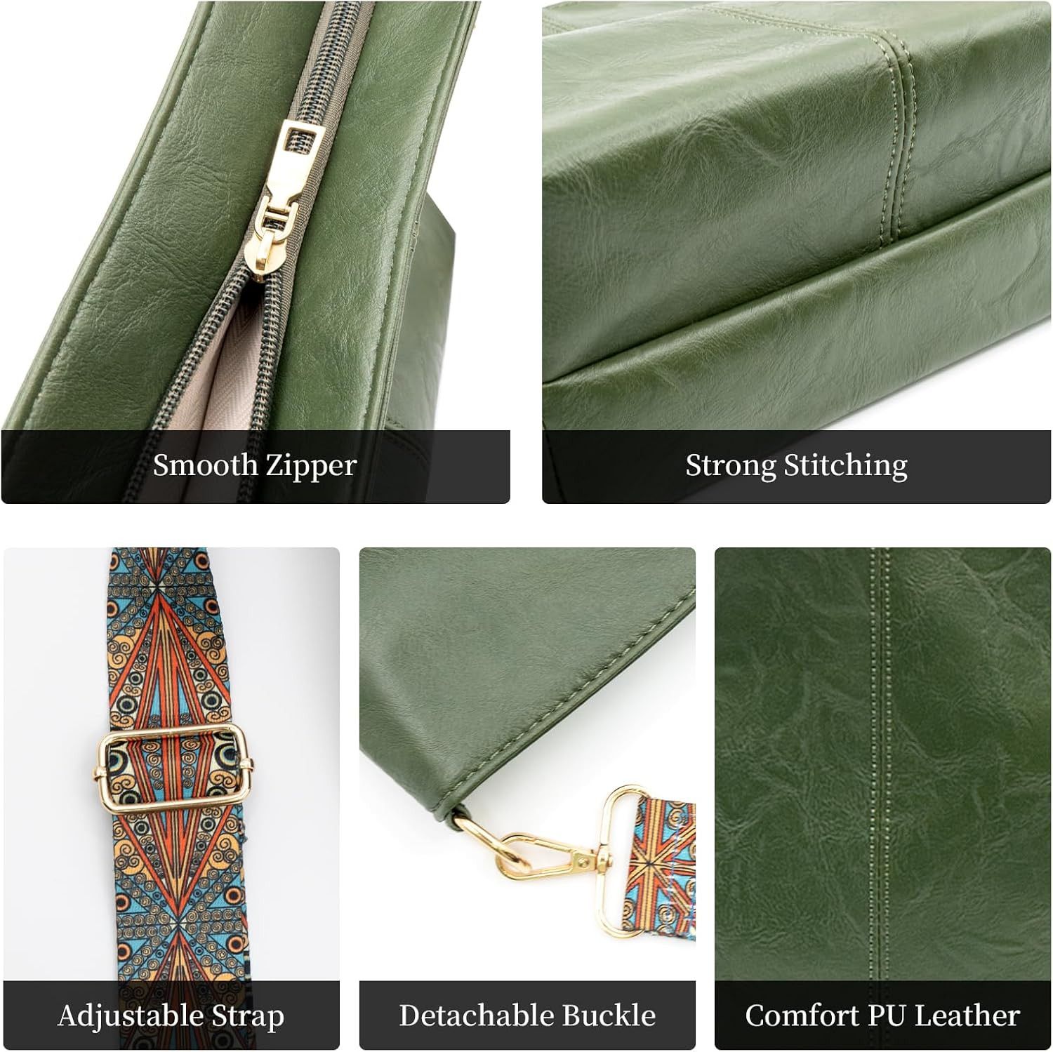 Hobo Bags for Women Crossbody Bag Guitar Strap Purse Vegan Leather Shoulder H…
