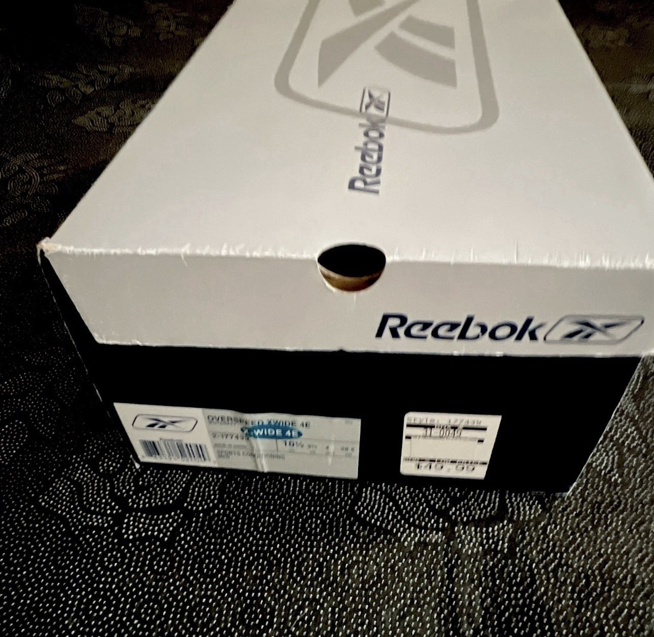 Reebok Men’s White/Black Low Top Lace-Up Wide Athletic Sneaker Cotton, NIB