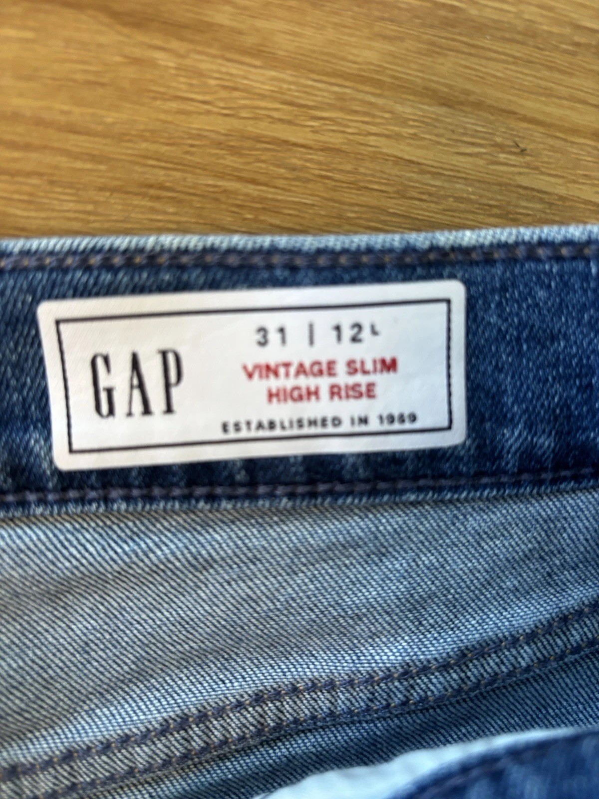 Gap Vintage Slim High Rise Womens Jeans 31 Long Zip Fly
