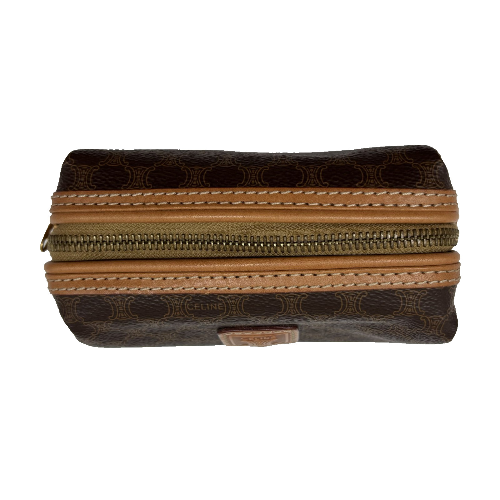 CELINE Macadam Cosmetic pouch leather PVC