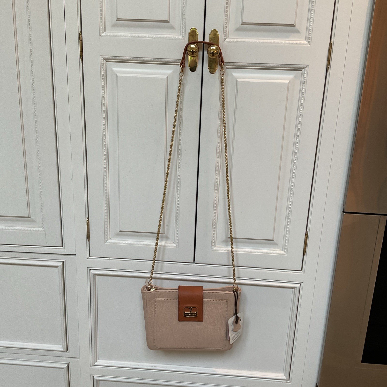 Valentina Italian Leather Crossbody Bag, New With Tags, 9 X 6.75 X 2.5 Inches