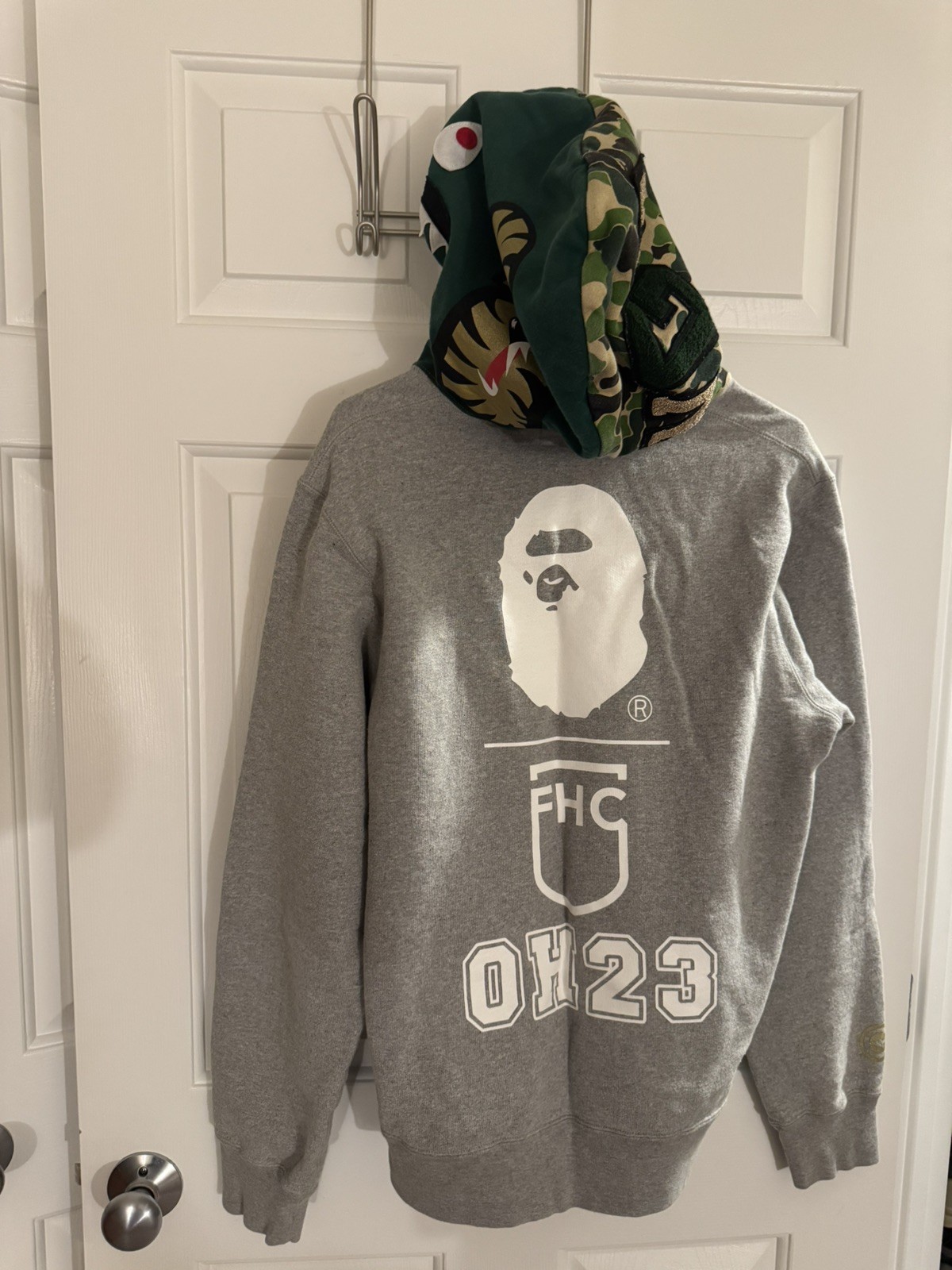 A Bathing Ape Bape 23rd Ann X FHC Ohio Store Shark Full Zip Hoodie Size L