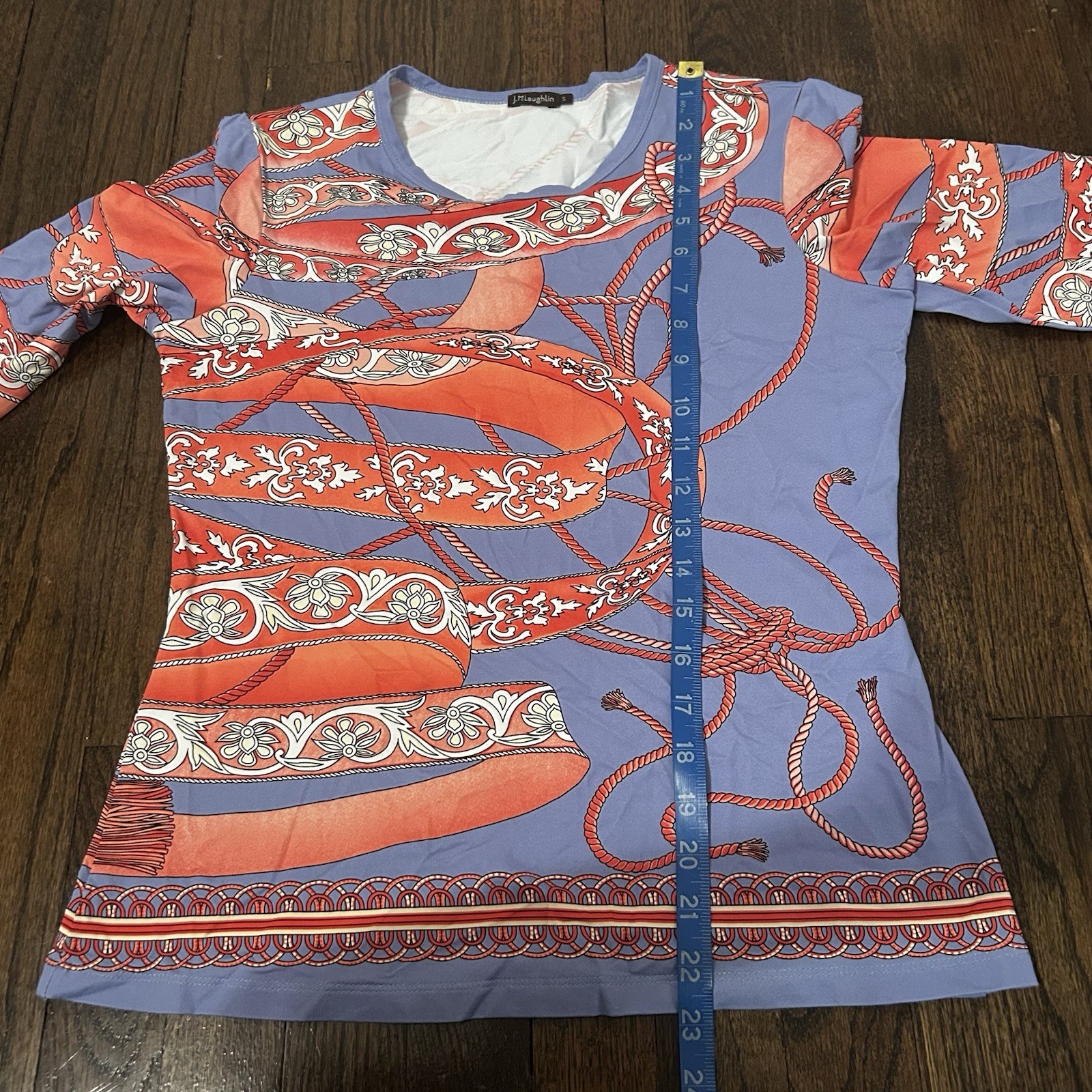 J. McLaughlin Women’s Catalina Cloth 3/4 Sleeve Shirt Top Printed Size S Small