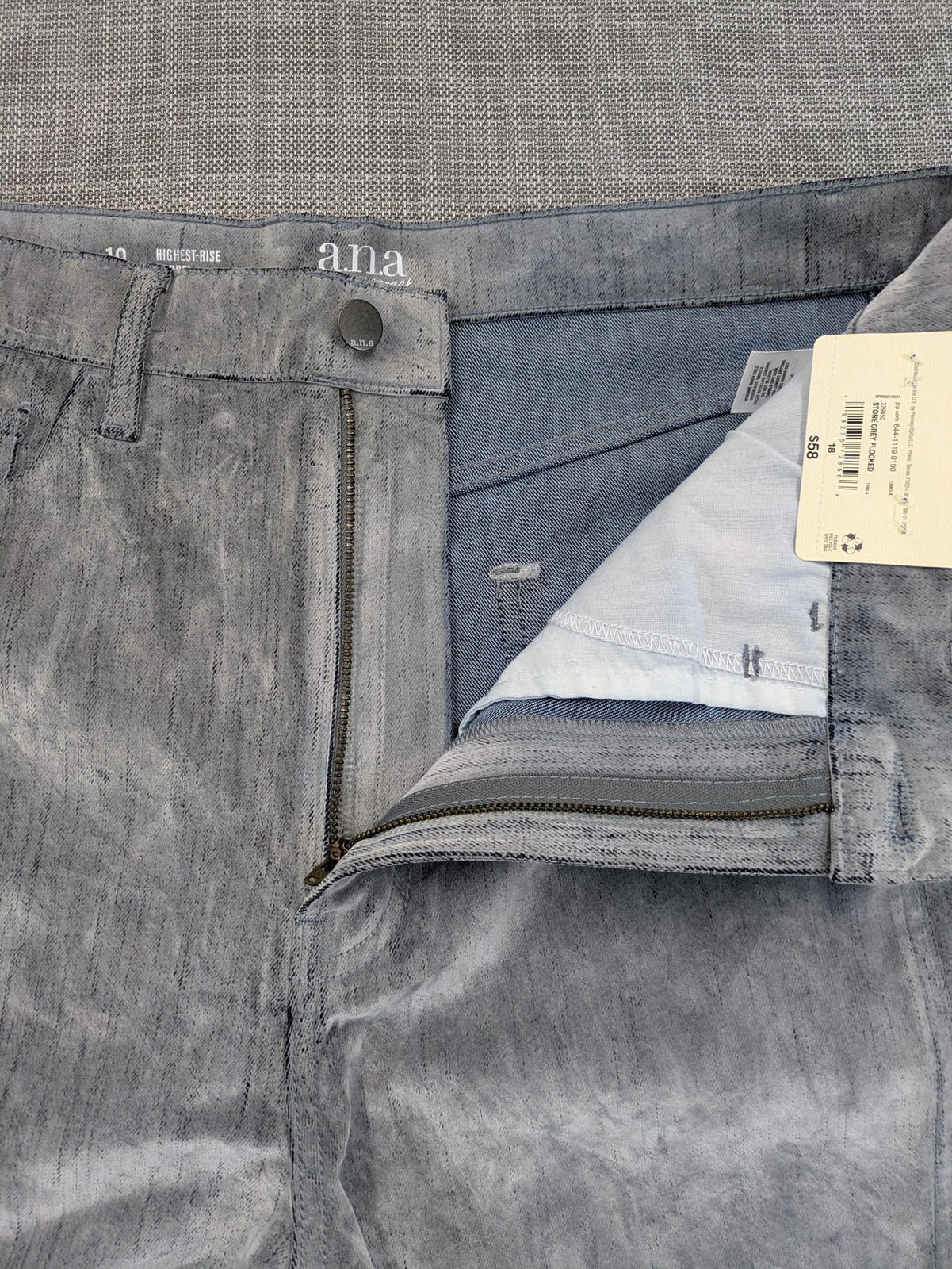 A.n.a Highest-Rise Barrel Jeans Womens 18 Gray High Rise Tapered Crop Stretch